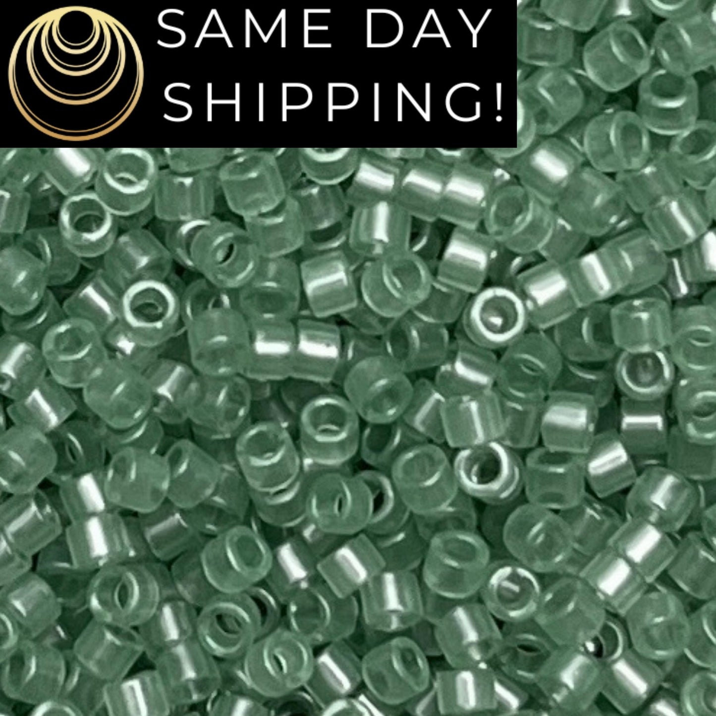 DB1415 (1 gram-20 grams) Miyuki Size 11/0 Delica Beads Transparent Dusky Moss Green-Free Container! Same Day Shipping!