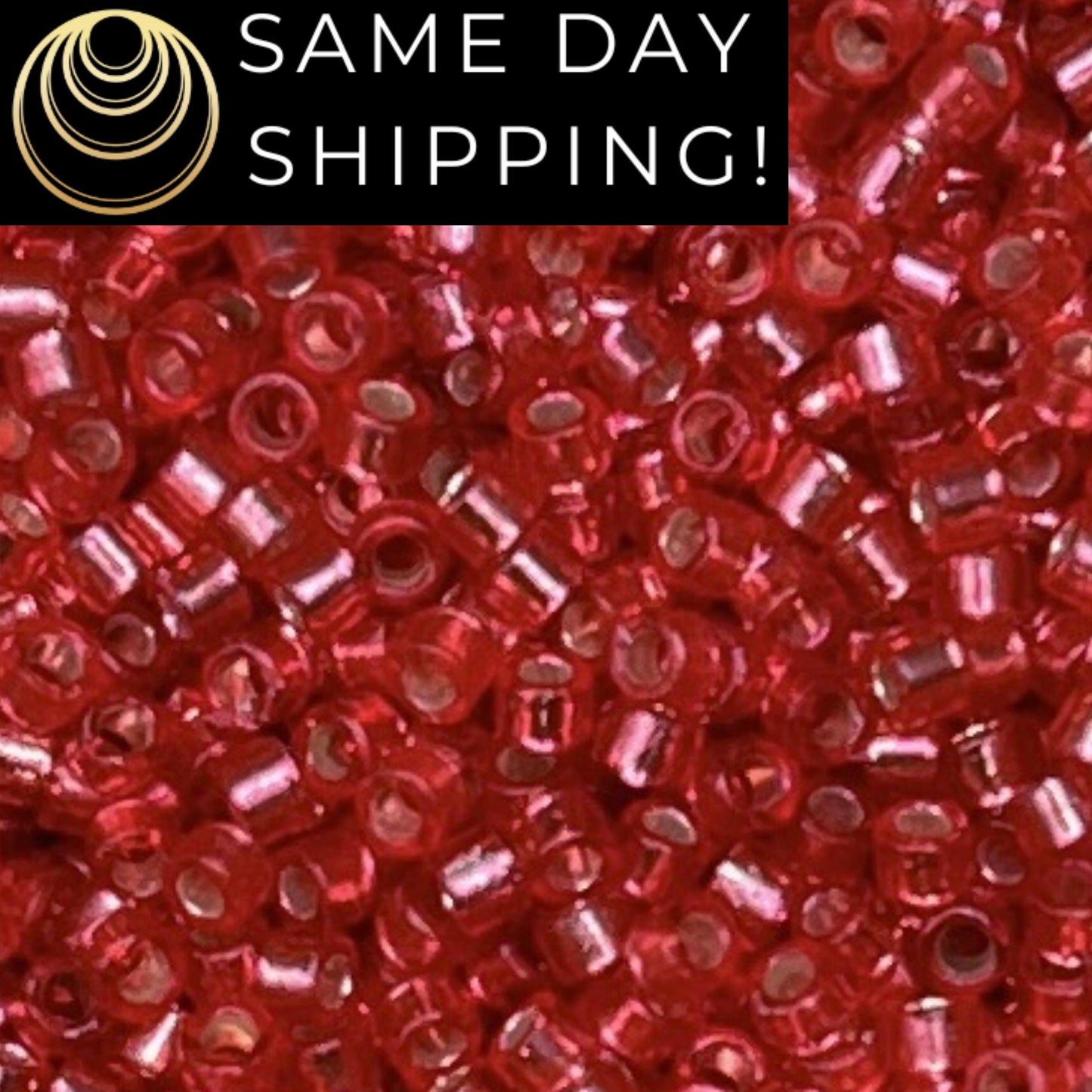 DB2159 (1 gram-20 grams) Miyuki Size 11/0 Delica Beads Duracoat Silver Lined Dyed Cranberry-Free Container! Same Day Shipping!
