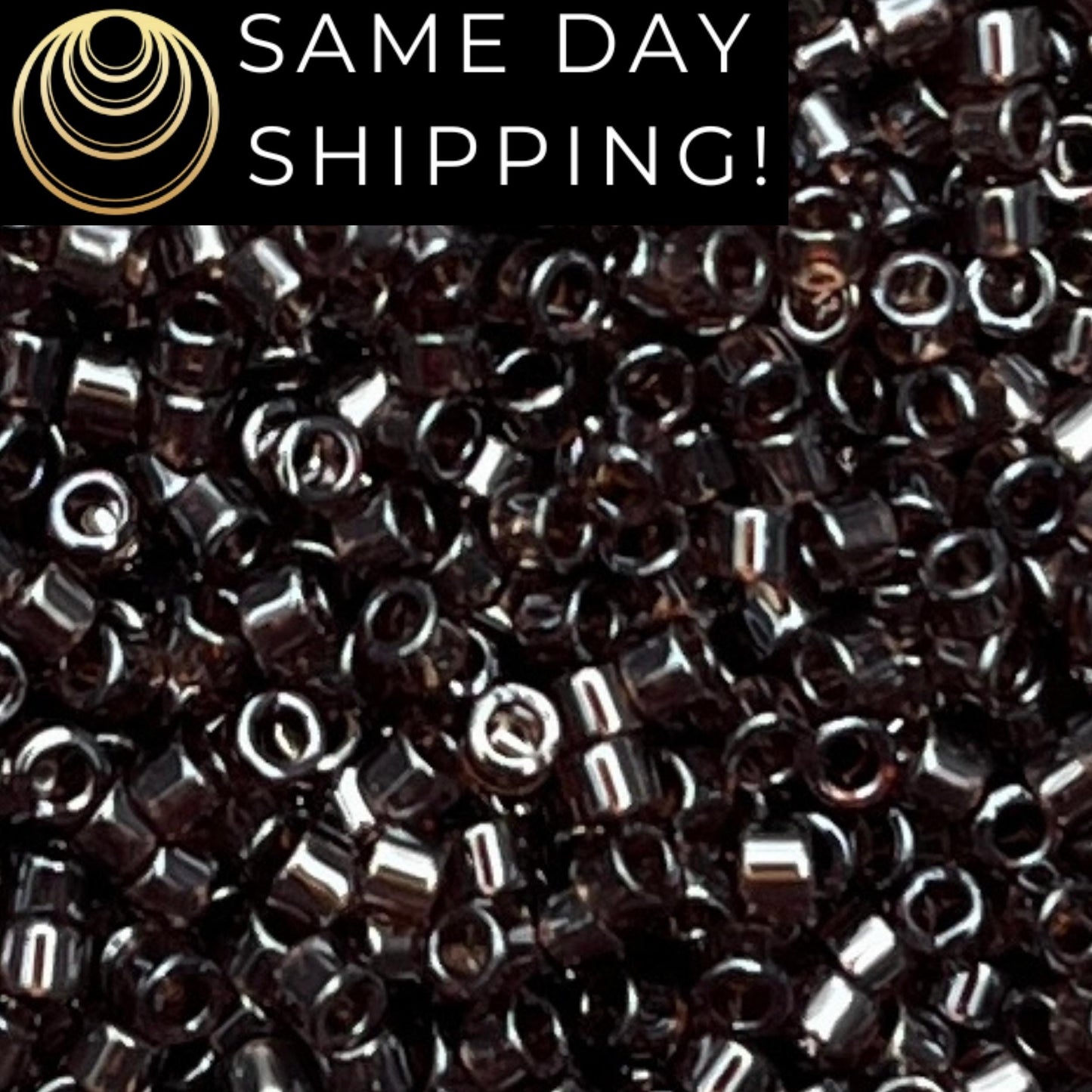 DB1892 (1 gram-20 grams) Miyuki Size 11/0 Delica Beads Transparent Sable Brown Luster-Free Container! Same Day Shipping!