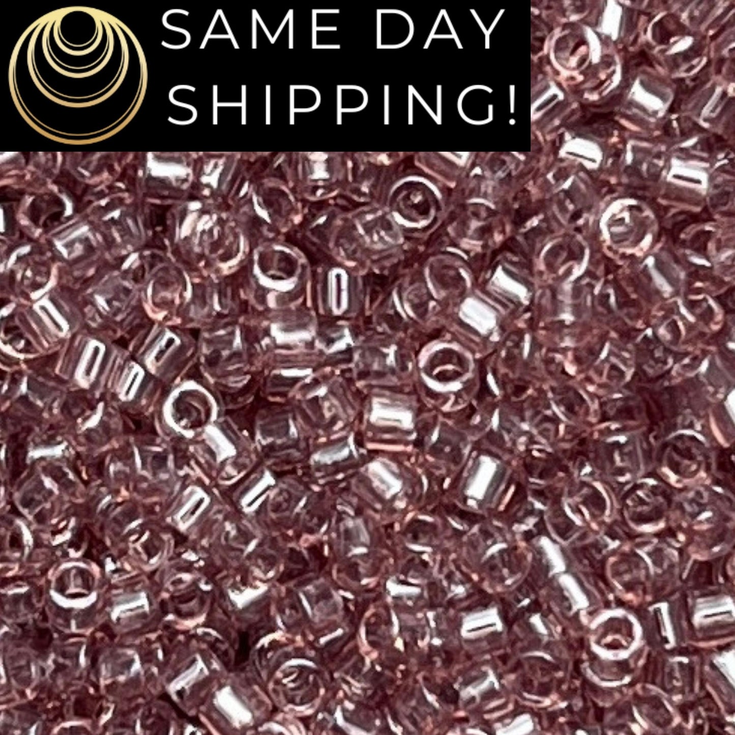 DB1893 (1 gram-20 grams) Miyuki Size 11/0 Delica Beads Transparent Smoky Amethyst Luster-Free Container! Same Day Shipping!