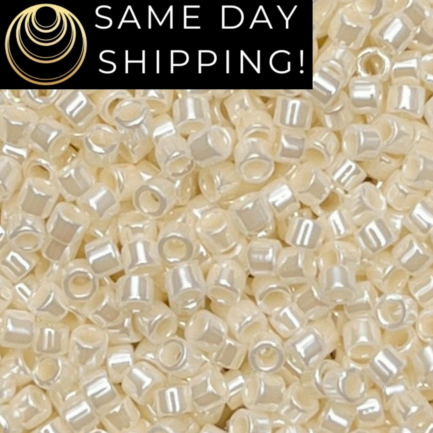 DB1900 (1 gram-20 grams) Miyuki Size 11/0 Delica Beads Crystal Ivory Ceylon-Free Container! Same Day Shipping!