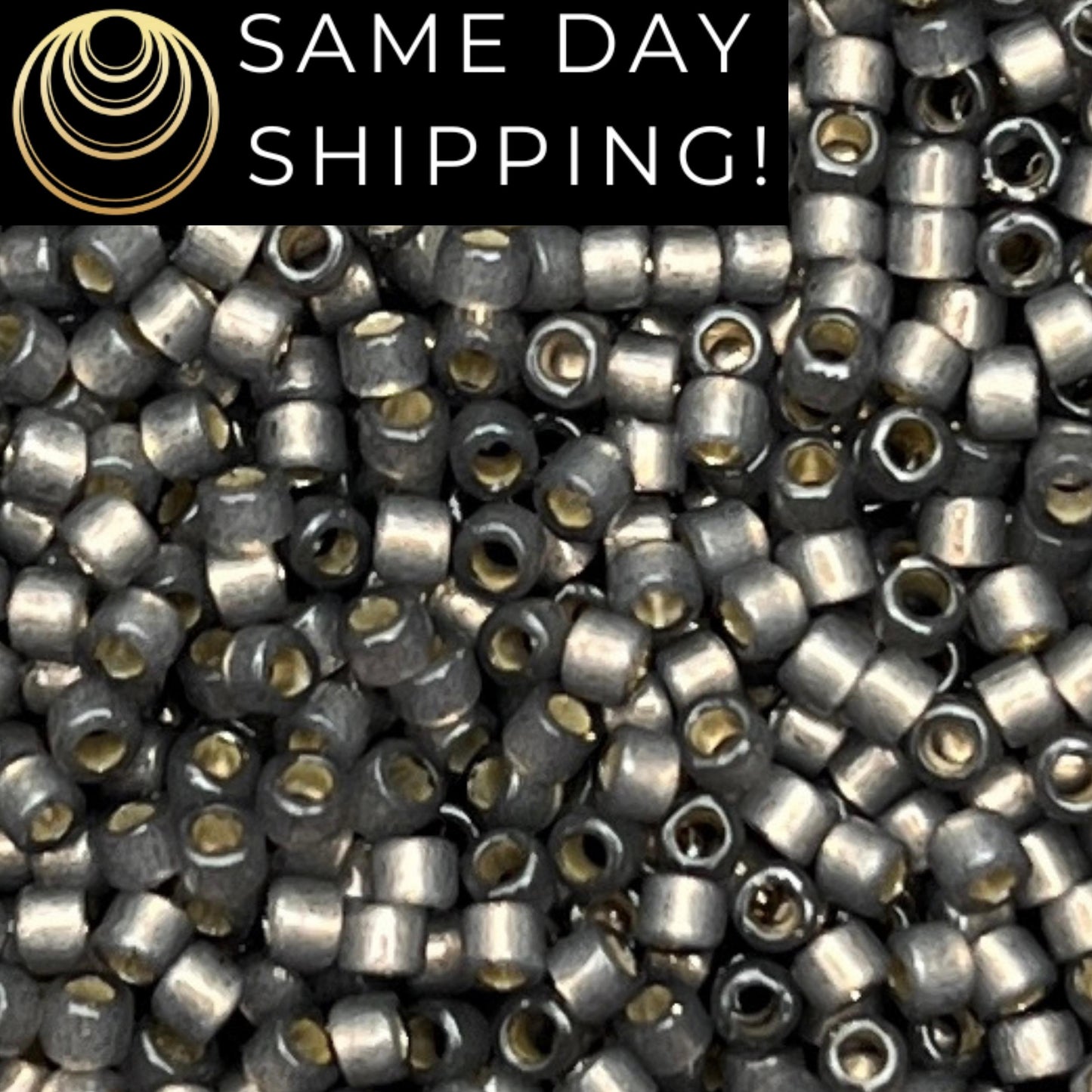 DB2185 (1 gram-20 grams) Miyuki Size 11/0 Delica Beads Duracoat Matte Silver Lined Acacia-Free Container! Same Day Shipping!