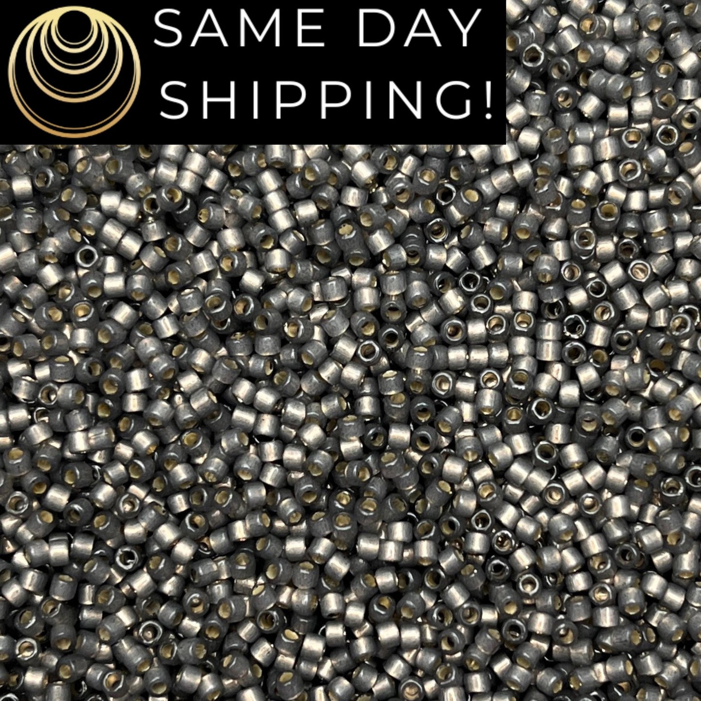 DB2185 (1 gram-20 grams) Miyuki Size 11/0 Delica Beads Duracoat Matte Silver Lined Acacia-Free Container! Same Day Shipping!
