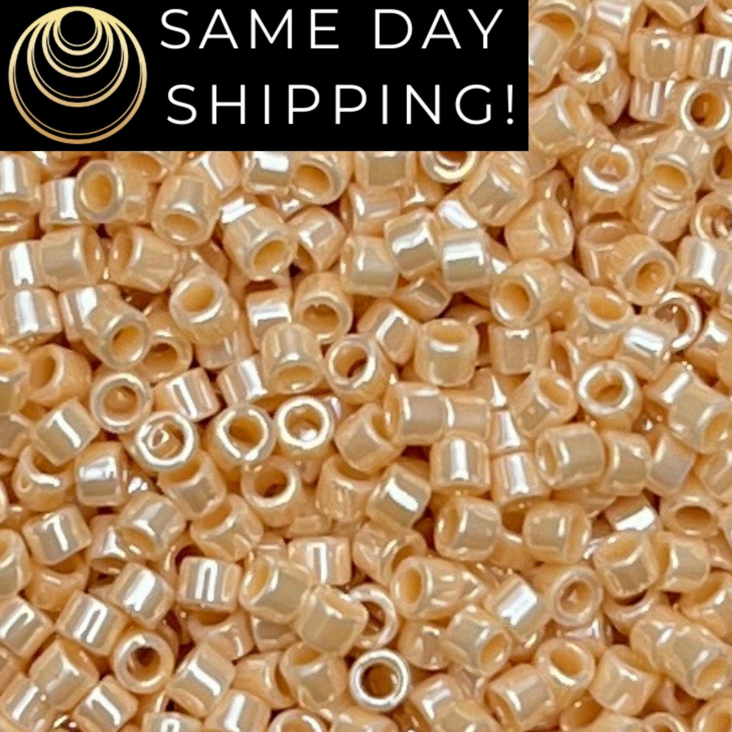 DB1561 (1 gram-20 grams) Miyuki Size 11/0 Delica Beads Opaque Pear Luster-Free Container! Same Day Shipping!