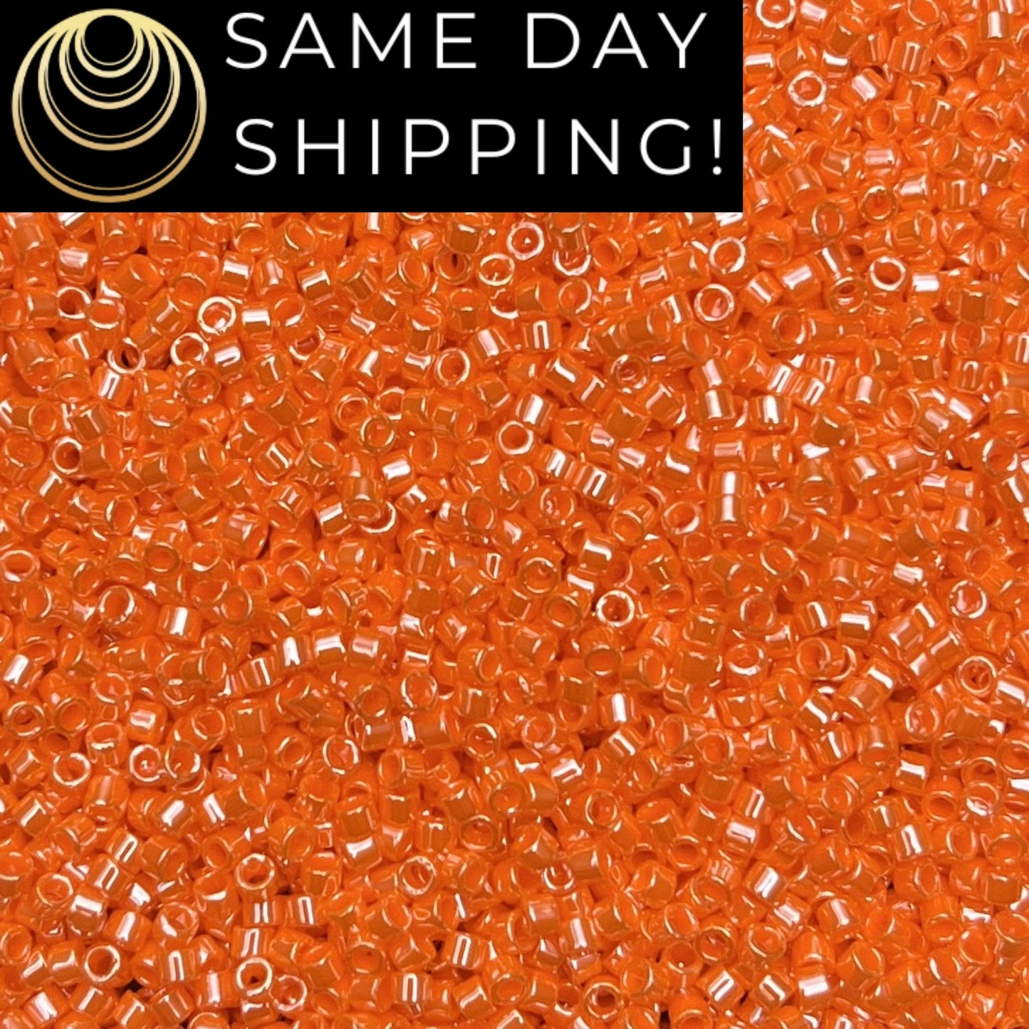 DB1563 (1 gram-20 grams) Miyuki Size 11/0 Delica Beads Opaque Mandarin Luster-Free Container! Same Day Shipping!