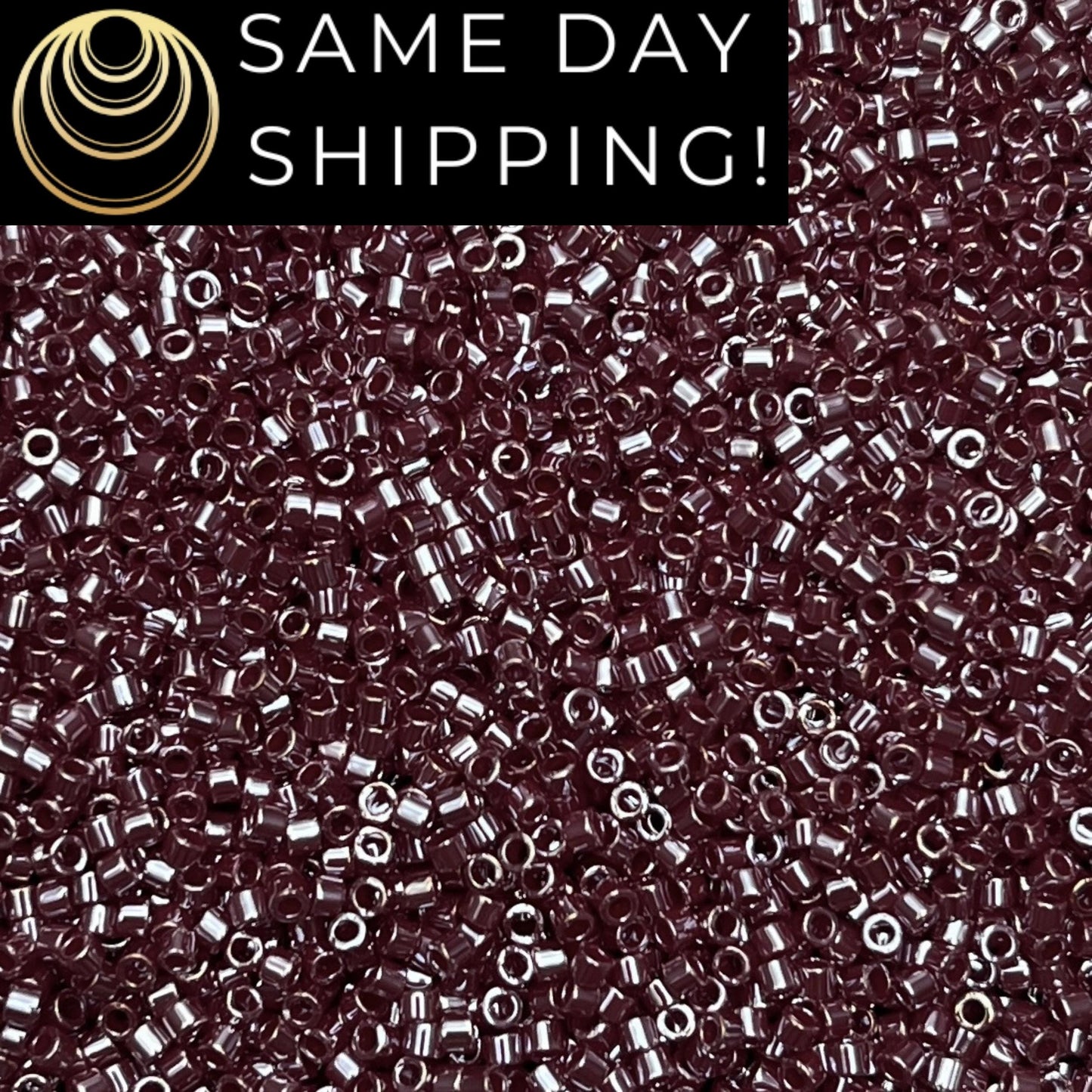 DB1565 (1 gram-20 grams) Miyuki Size 11/0 Delica Beads Opaque Currant Luster-Free Container! Same Day Shipping!