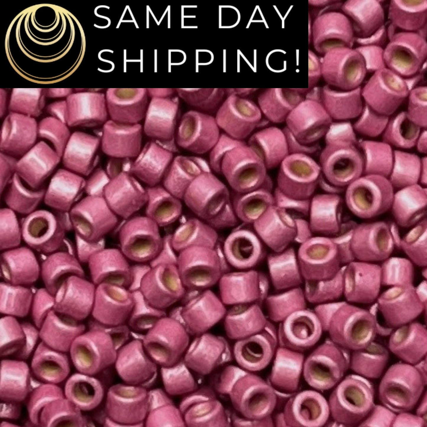 DB1840F (1 gram-20 grams) Miyuki Size 11/0 Delica Beads Duracoat Galvanized Matte Hot Pink-Free Container! Same Day Shipping!