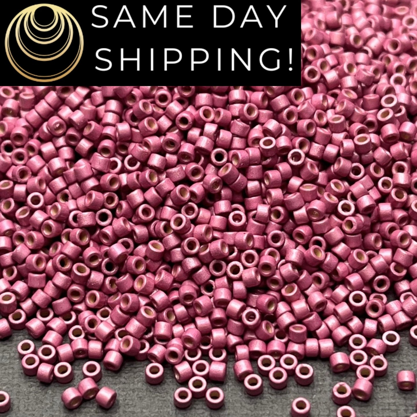 DB1840F (1 gram-20 grams) Miyuki Size 11/0 Delica Beads Duracoat Galvanized Matte Hot Pink-Free Container! Same Day Shipping!