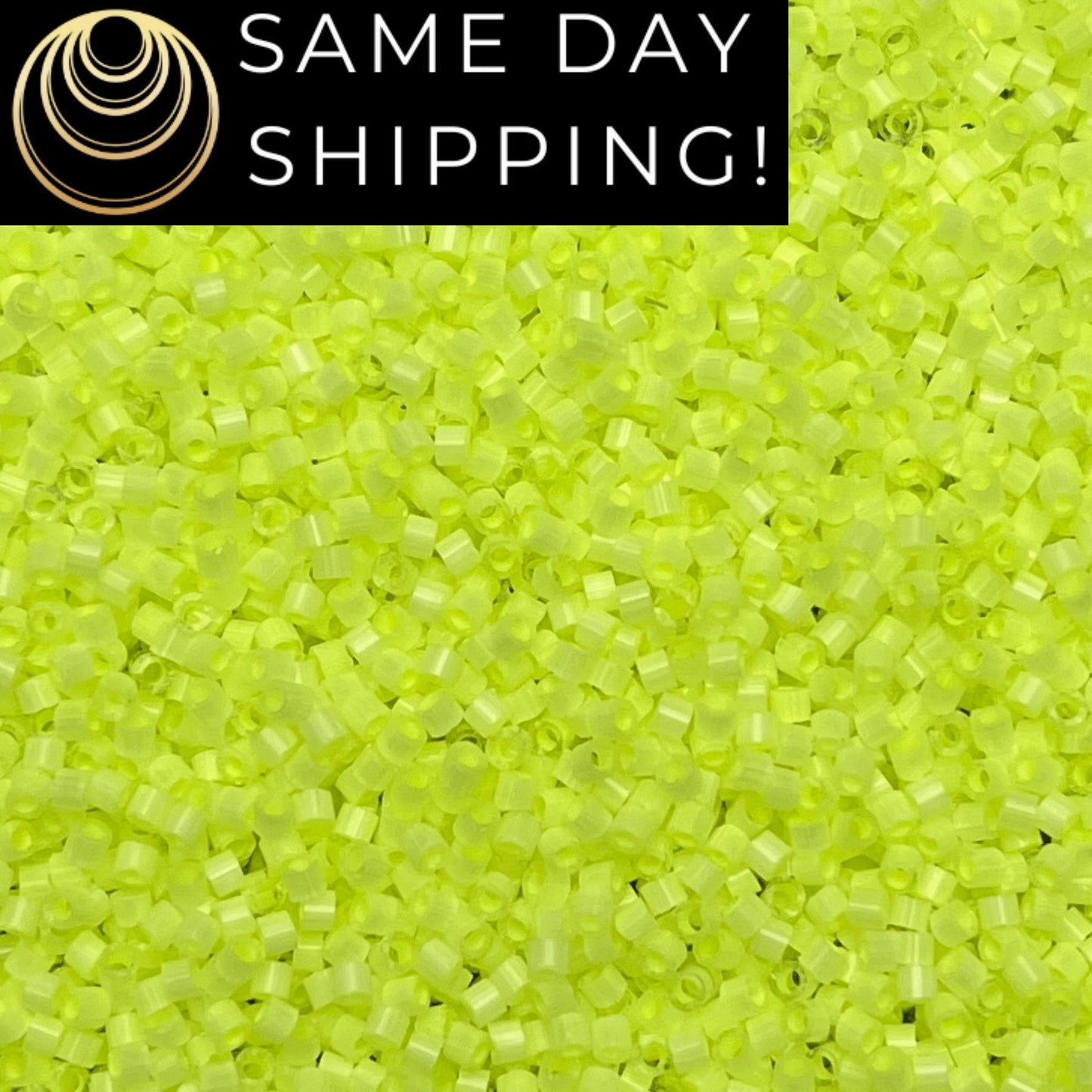 DB1857 (1 Gram -20 Grams) Miyuki Size 11/0 Delica Beads Silk Inside Dyed Lime Aide -Free Container! Same Day Shipping!