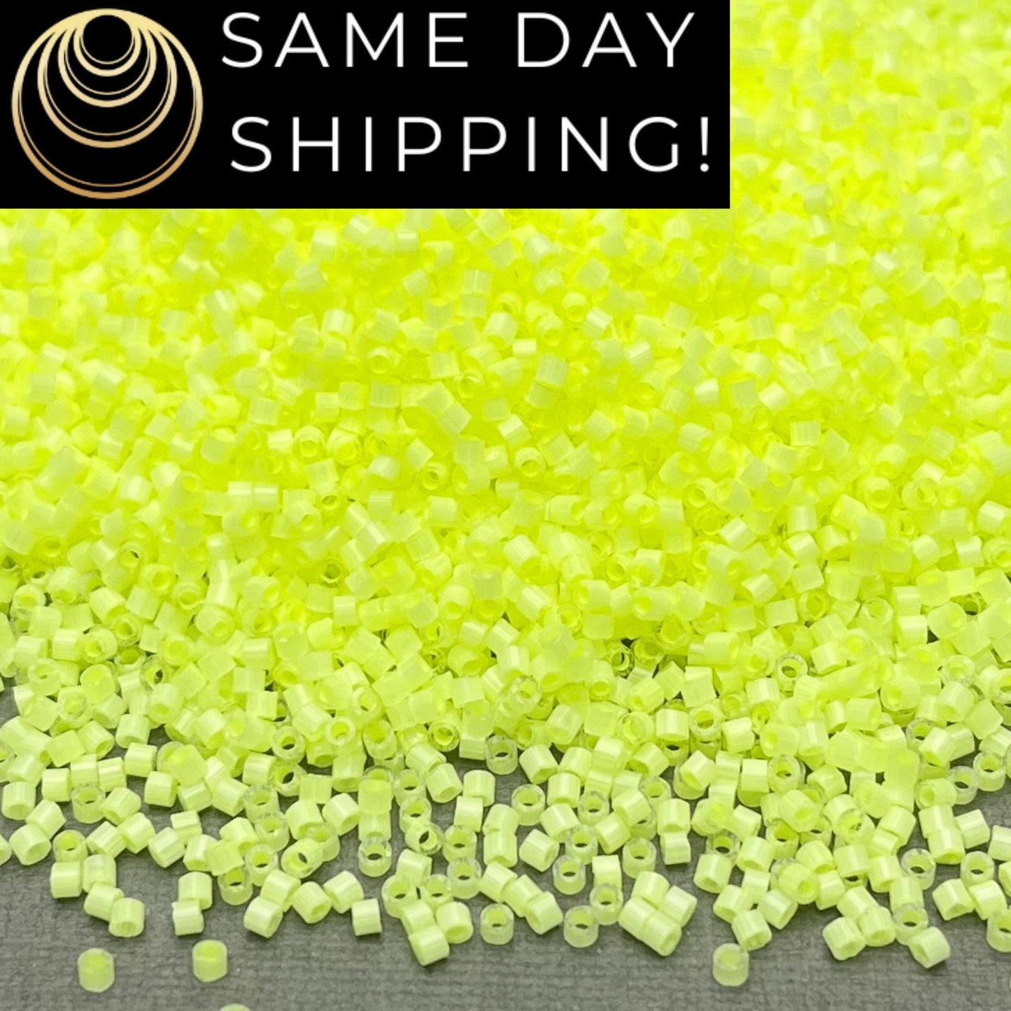 DB1857 (1 Gram -20 Grams) Miyuki Size 11/0 Delica Beads Silk Inside Dyed Lime Aide -Free Container! Same Day Shipping!