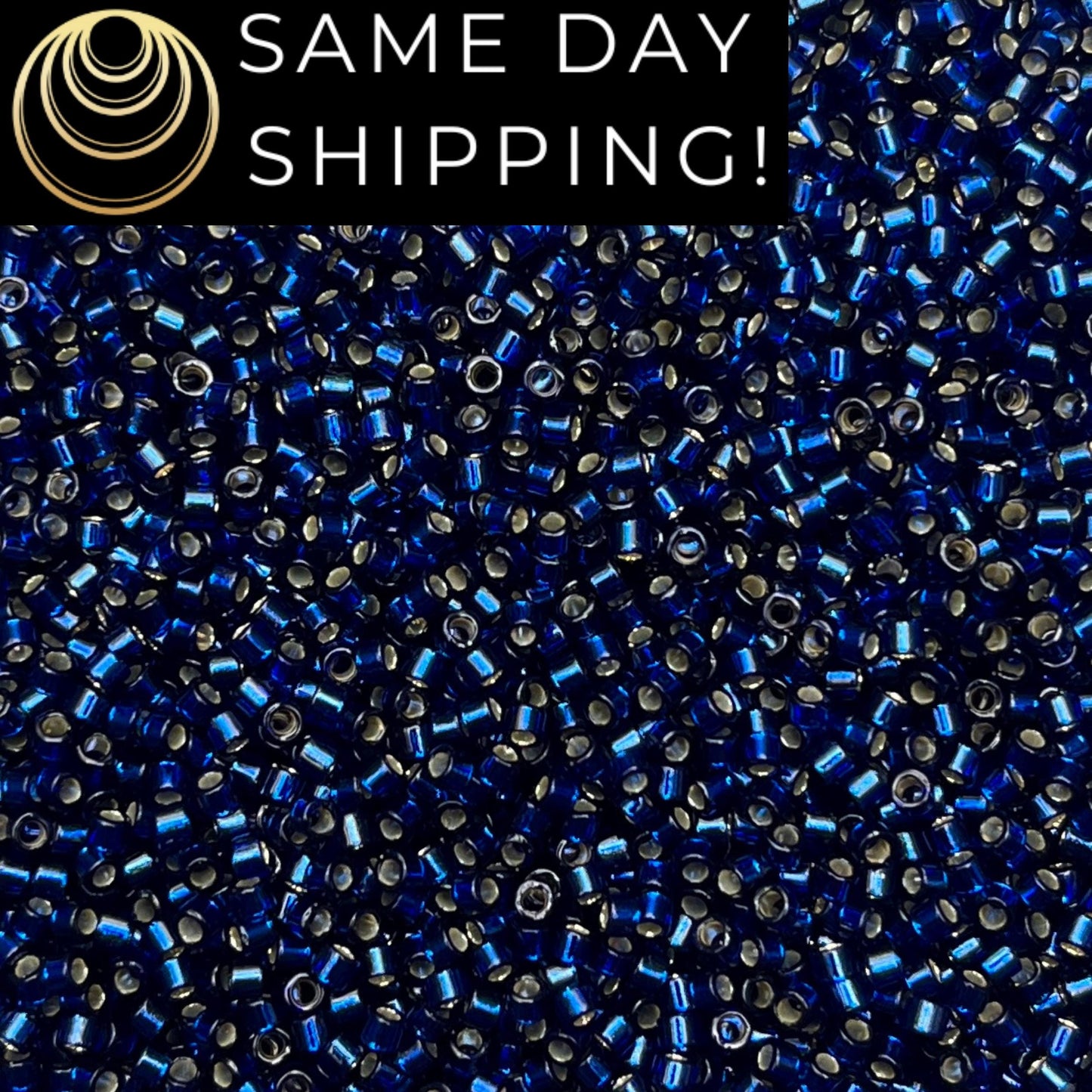 DB2191 (1 gram-20 grams) Miyuki Size 11/0 Delica Beads Duracoat Silver Lined Dyed Navy-Free Container! Same Day Shipping!