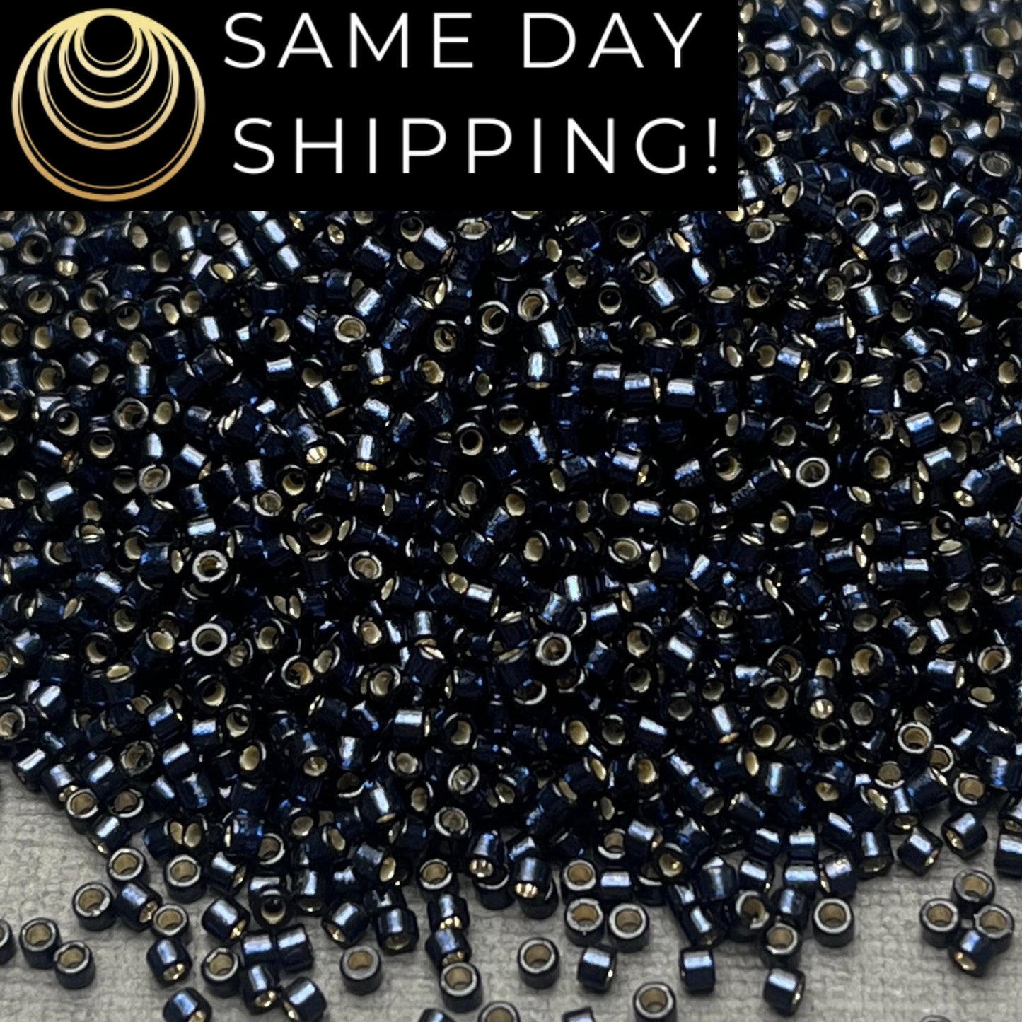 DB2192 (1 gram-20 grams) Miyuki Size 11/0 Delica Beads Duracoat Silver Lined Dyed Montana Blue-Free Container! Same Day Shipping!