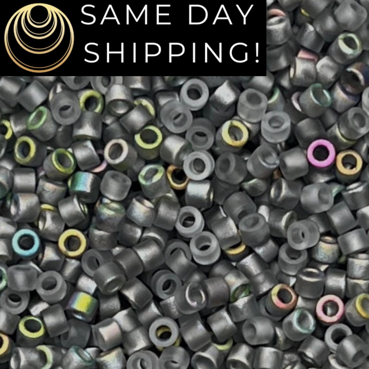 DB2203 (1 gram-20 grams) Miyuki Size 11/0 Delica Beads Matte Vitrail-Free Container! Same Day Shipping!