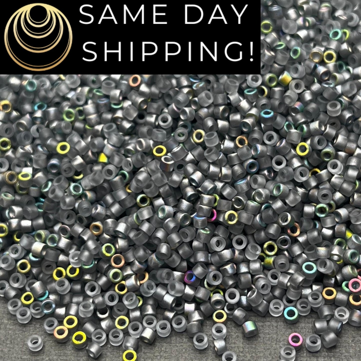 DB2203 (1 gram-20 grams) Miyuki Size 11/0 Delica Beads Matte Vitrail-Free Container! Same Day Shipping!