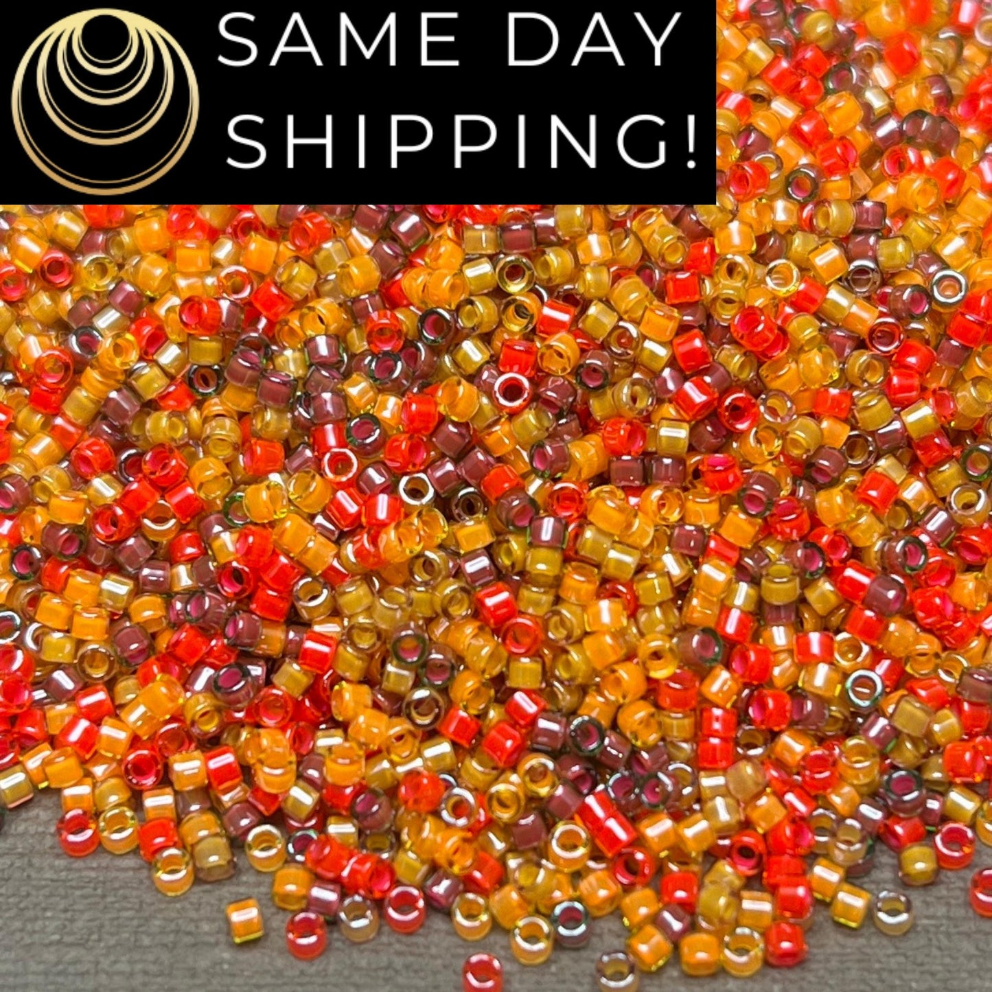 DB2063 (1 gram-20 grams) Miyuki Size 11/0 Delica Beads Luminous Autumn Corn Mix-Free Container! Same Day Shipping!