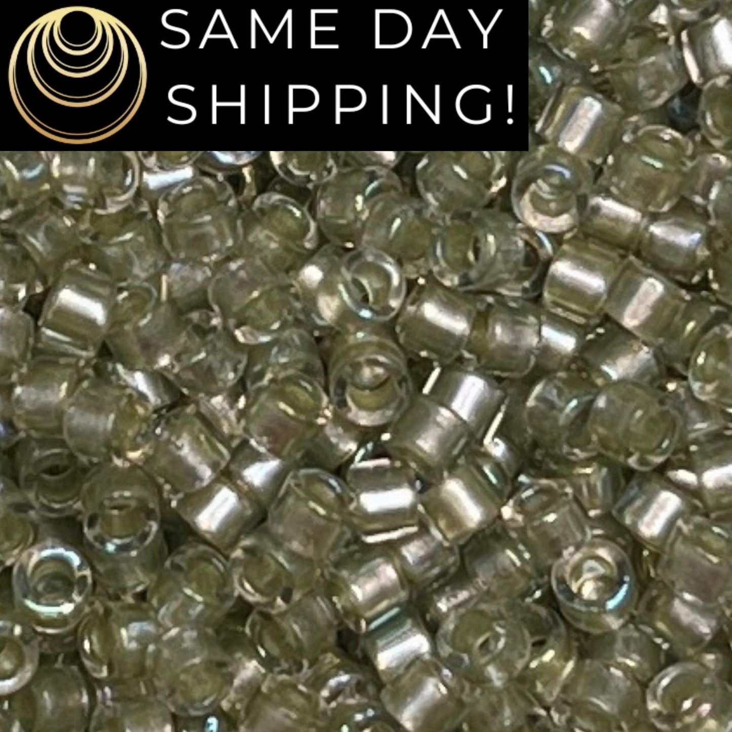 DB2378 (1 gram-20 grams) Miyuki Size 11/0 Delica Beads Inside Dyed Moss Green-Free Container! Same Day Shipping!