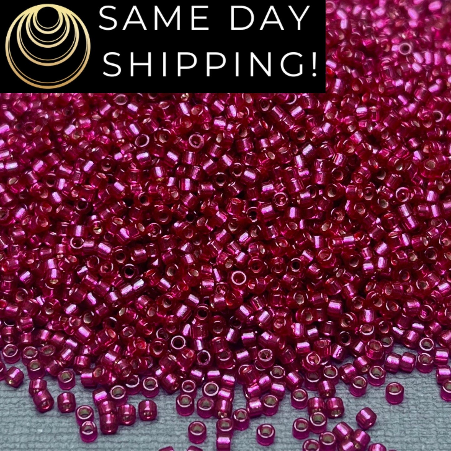 DB2161 (1 gram-20 grams) Miyuki Size 11/0 Delica Beads Duracoat Silver Lined Dyed Petunia-Free Container! Same Day Shipping!