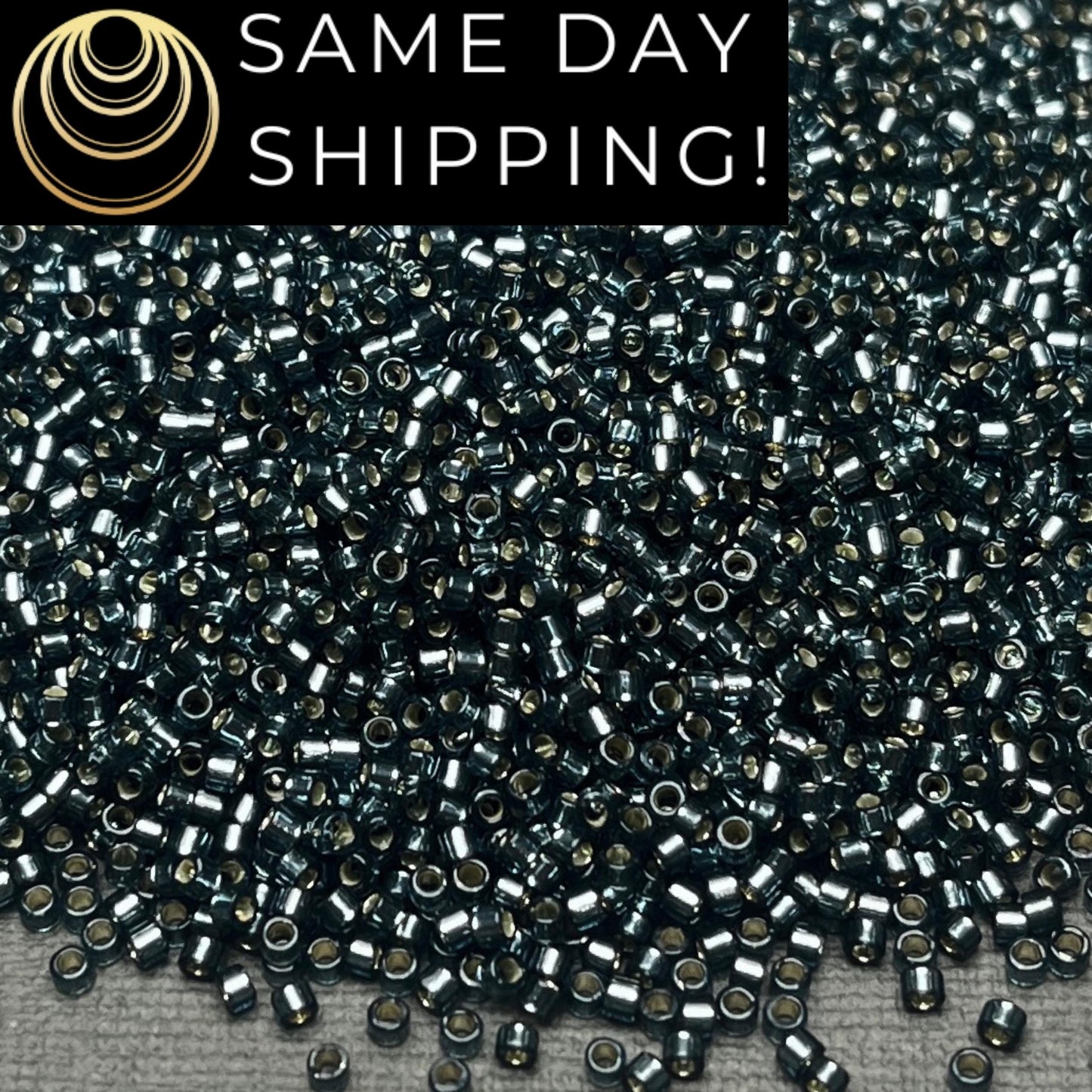 DB2166 (1 gram-20 grams) Miyuki Size 11/0 Delica Beads Duracoat Silver Lined Dyed Blue Steel-Free Container! Same Day Shipping!