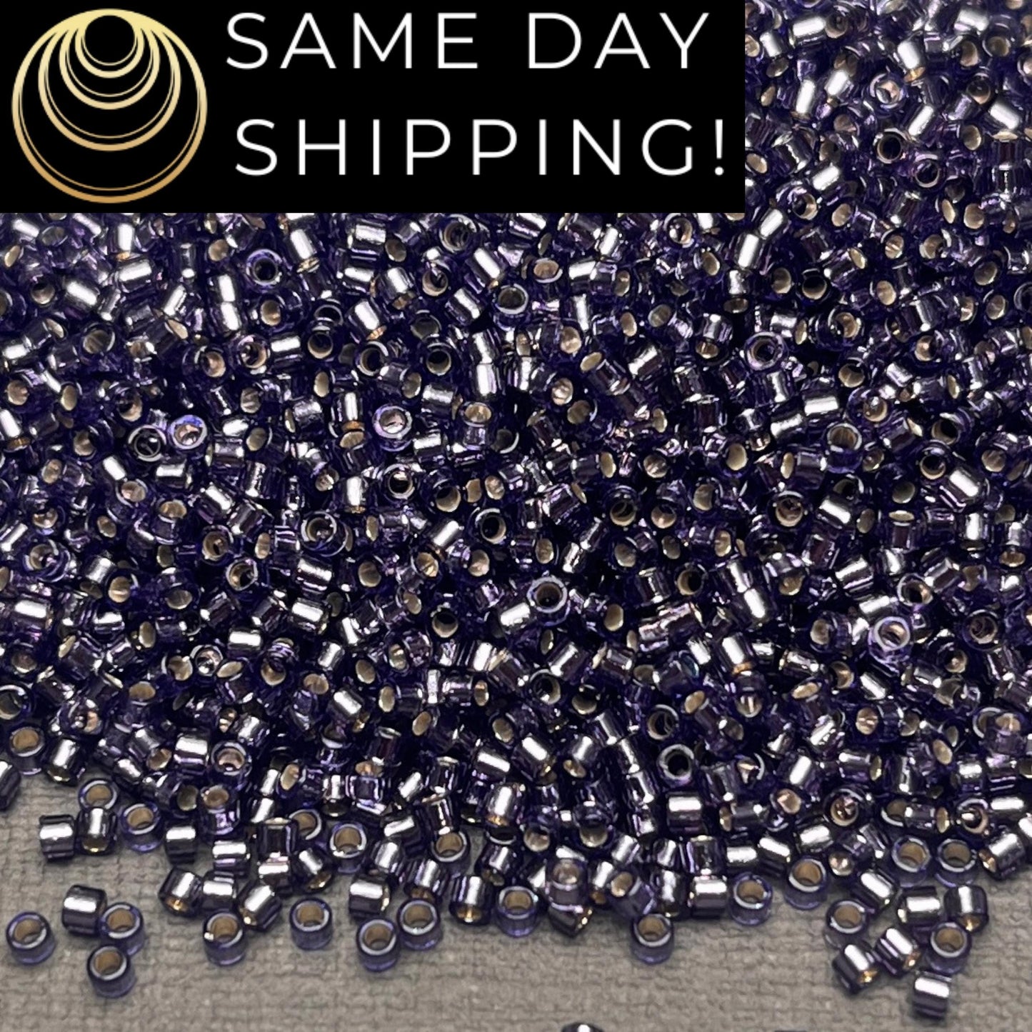 DB2167 (1 gram-20 grams) Miyuki Size 11/0 Delica Beads Duracoat Silver Lined Dyed Prussian Blue-Free Container! Same Day Shipping!