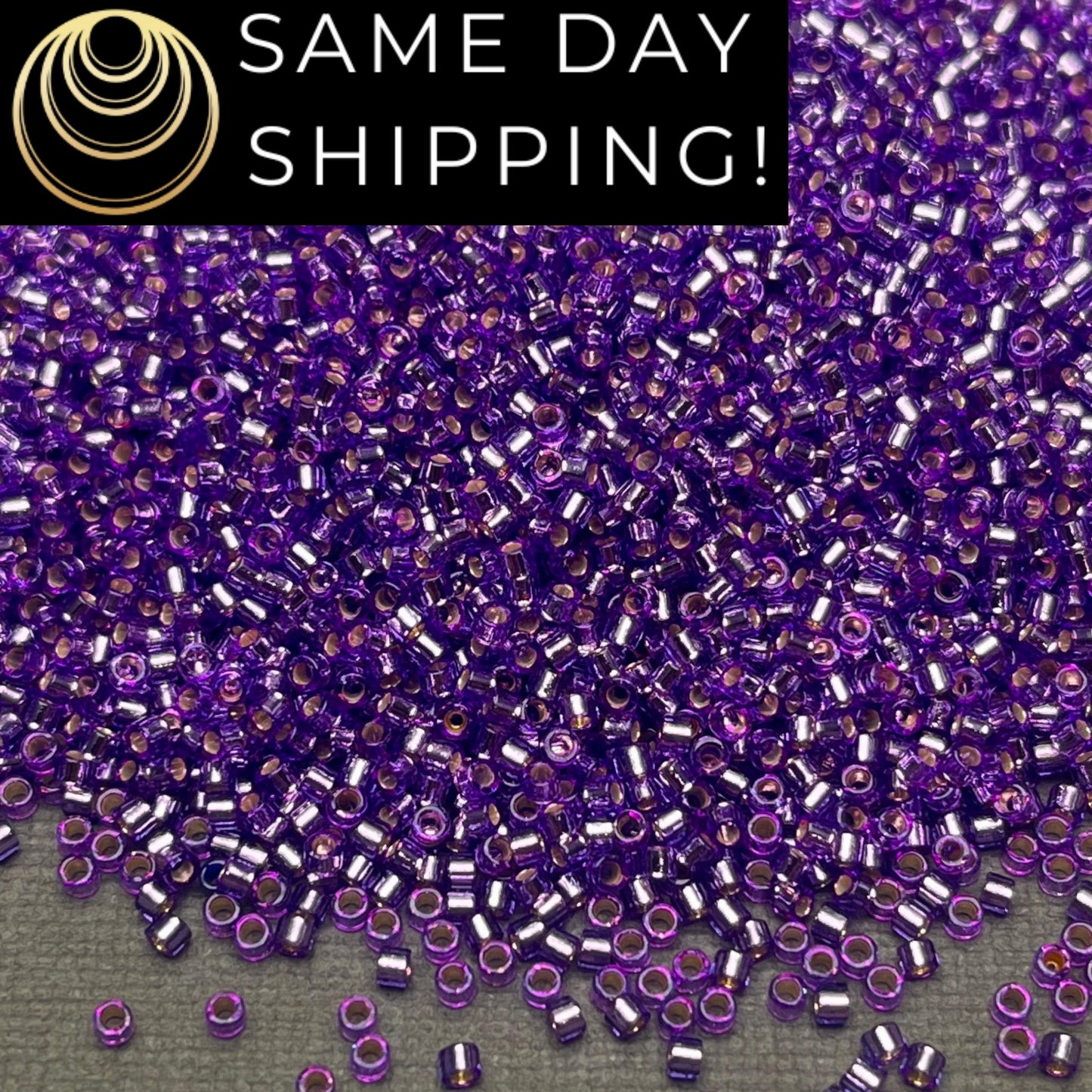 DB2168 (1 gram-20 grams) Miyuki Size 11/0 Delica Beads Duracoat Silver Lined Dyed Orchid-Free Container! Same Day Shipping!