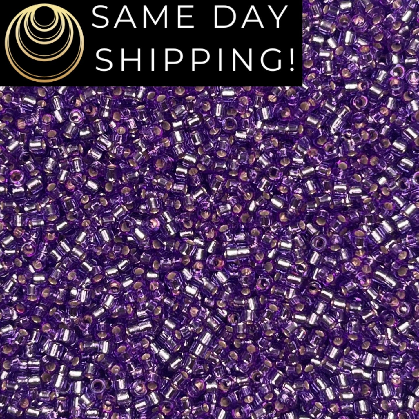 DB2168 (1 gram-20 grams) Miyuki Size 11/0 Delica Beads Duracoat Silver Lined Dyed Orchid-Free Container! Same Day Shipping!