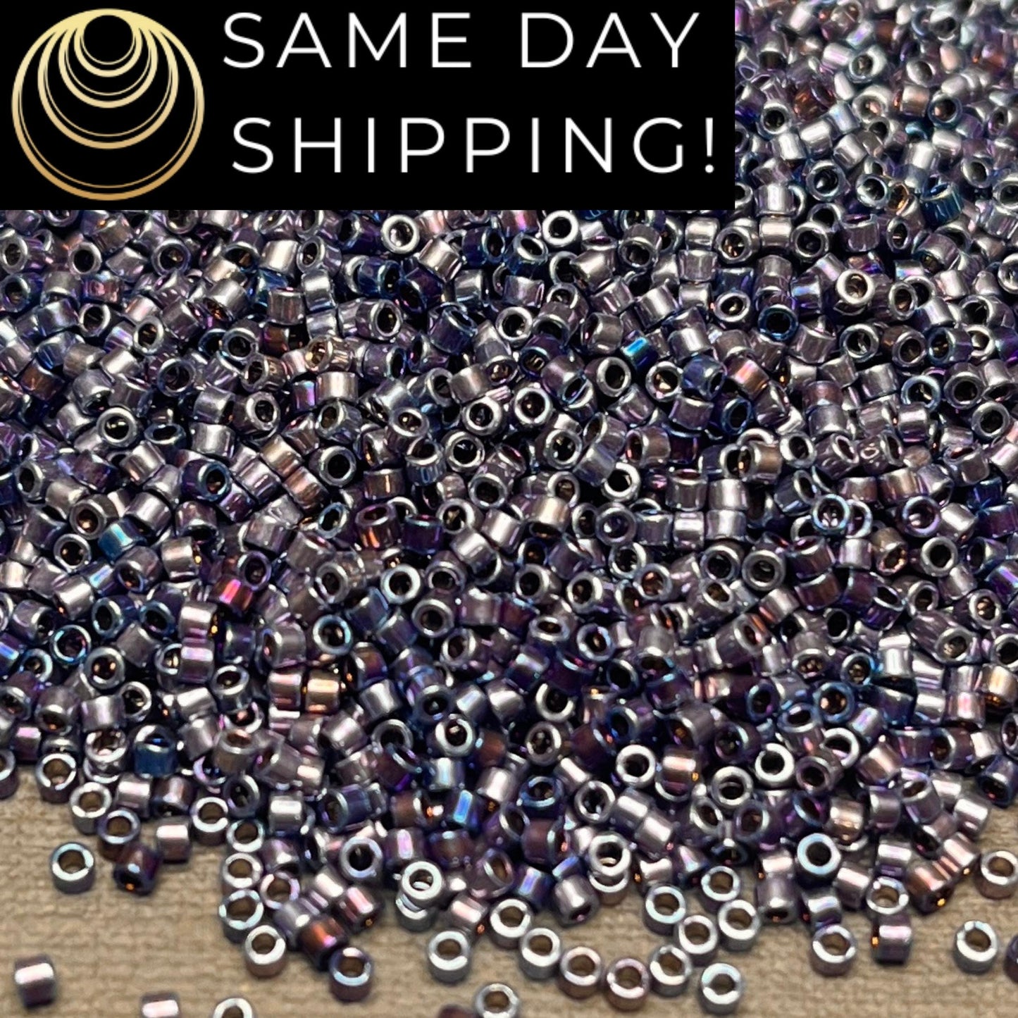 DB543 (1 gram-20 grams) Miyuki Size 11/0 Delica Beads Palladium Plated Violet Gold Iris AB-Free Container! Same Day Shipping!