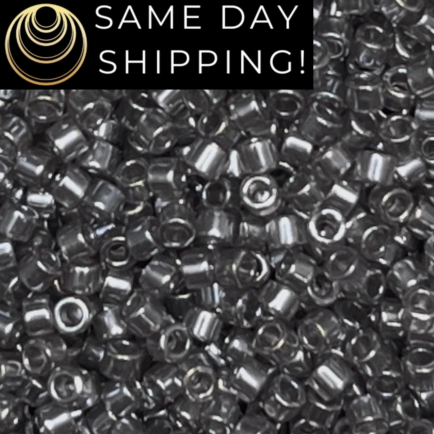 DB1486 (1 gram-20 grams) Miyuki Size 11/0 Delica Beads Transparent Taupe Luster-Free Container! Same Day Shipping!