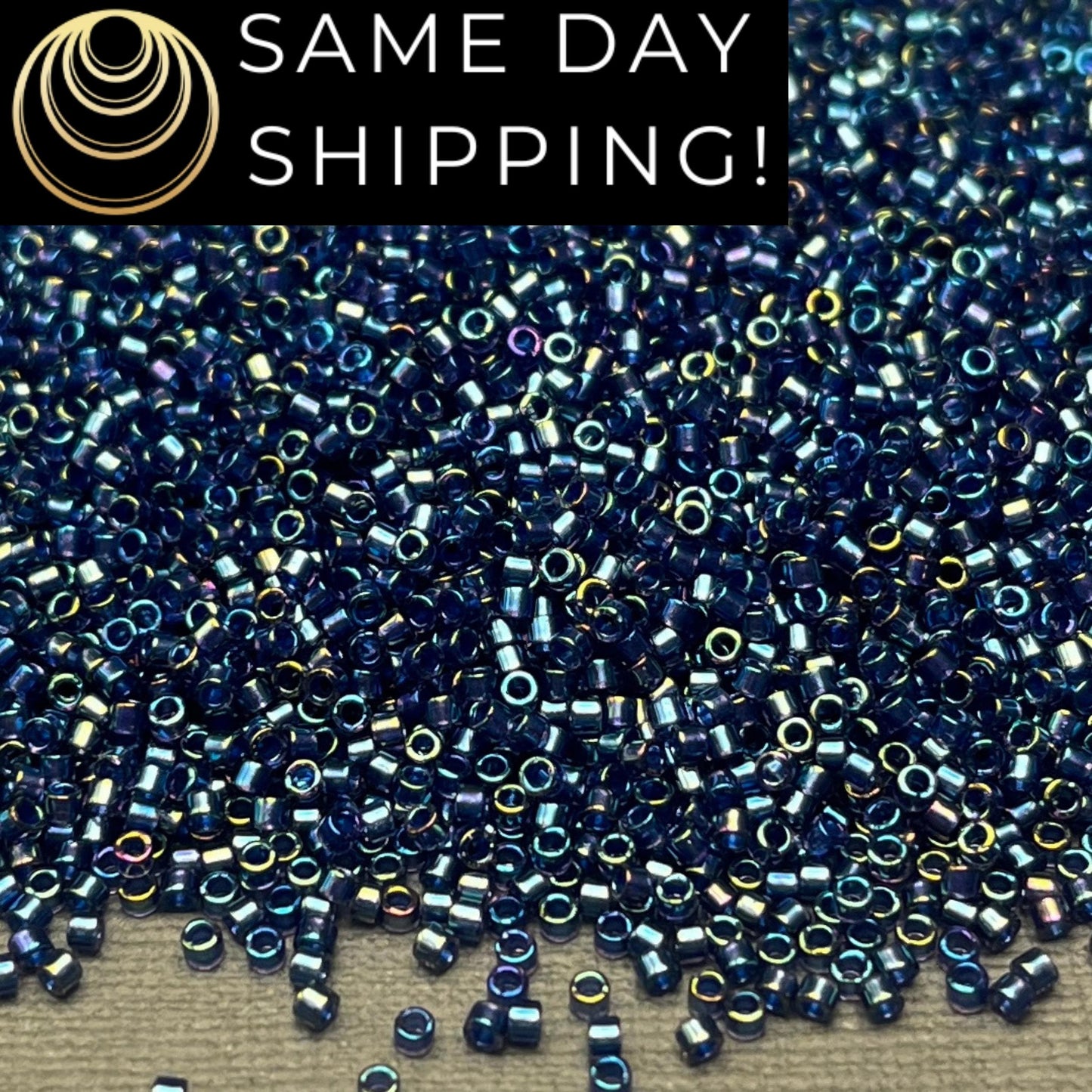DB2386 (1 gram-20 grams) Miyuki Size 11/0 Delica Beads Inside Dyed Night Sky Blue-Free Container! Same Day Shipping!