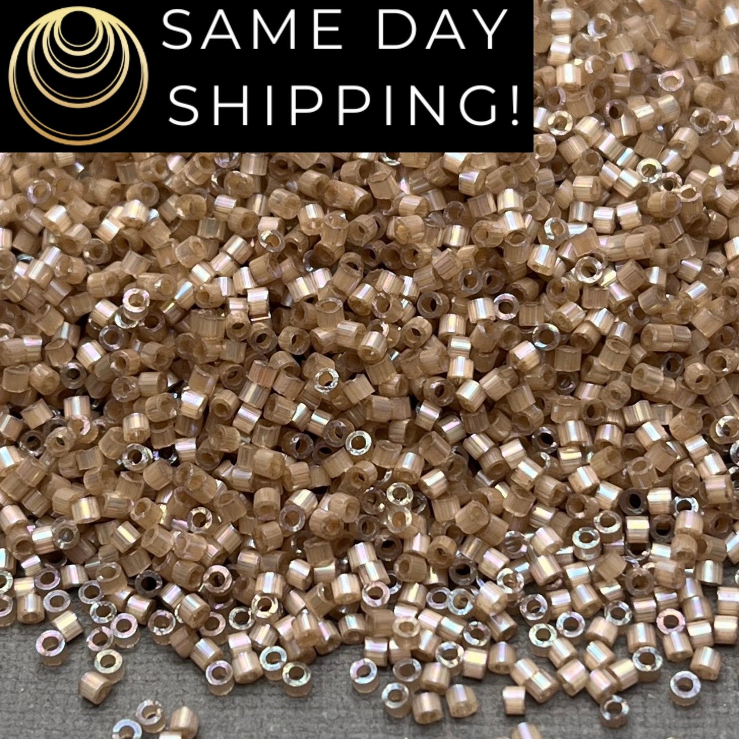 DB1862 (1 Gram -20 Grams) Miyuki Size 11/0 Delica Beads Silk Inside Dyed Sand Dune-Free Container! Same Day Shipping! DB1862 DB-1862