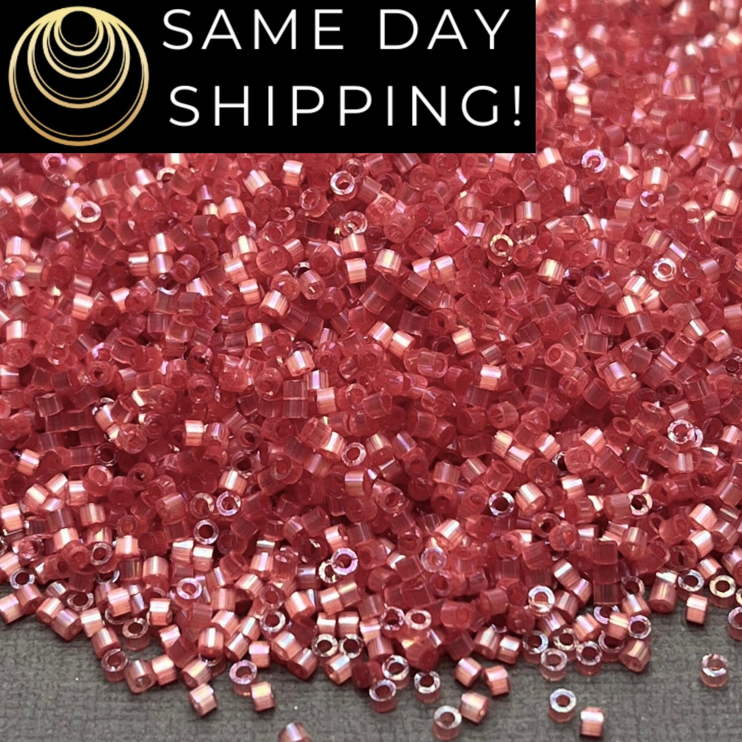 DB1865 (1 Gram -20 Grams) Miyuki Size 11/0 Delica Beads Berry Lined Silk AB-Free Container! Same Day Shipping! DB-1865