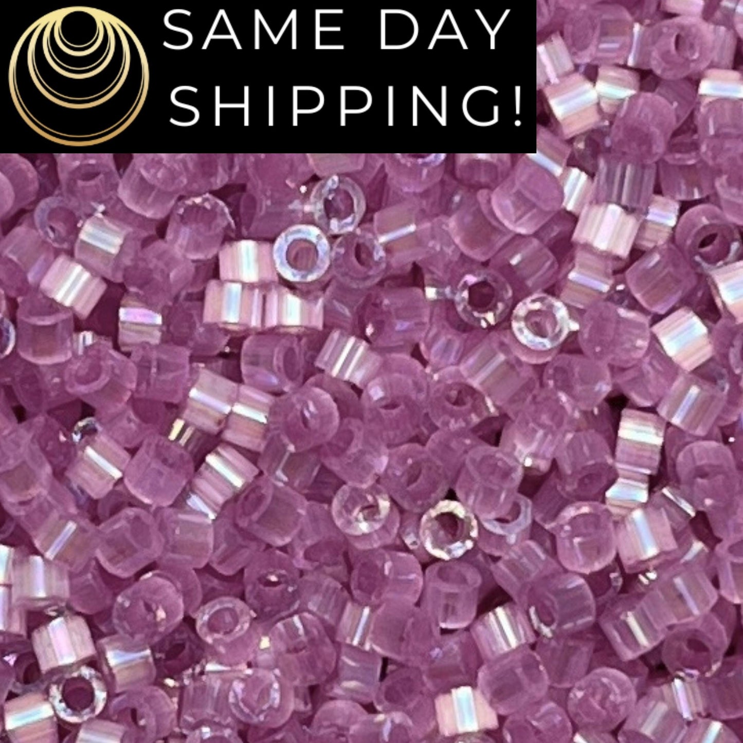 DB1866 (1 Gram -20 Grams) Miyuki Size 11/0 Delica Beads Silk Inside Dyed Orchid AB-Free Container! Same Day Shipping! DB-1866