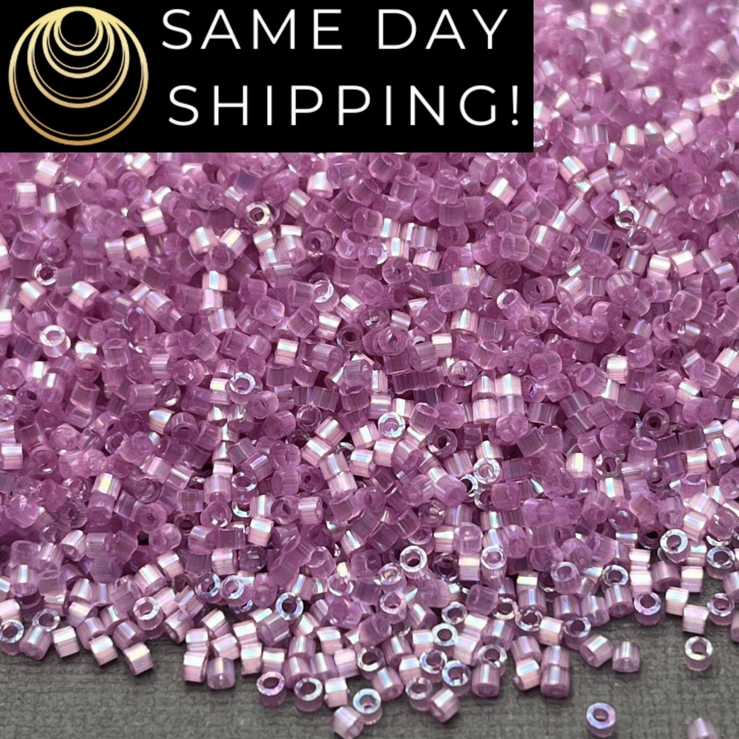 DB1866 (1 Gram -20 Grams) Miyuki Size 11/0 Delica Beads Silk Inside Dyed Orchid AB-Free Container! Same Day Shipping! DB-1866