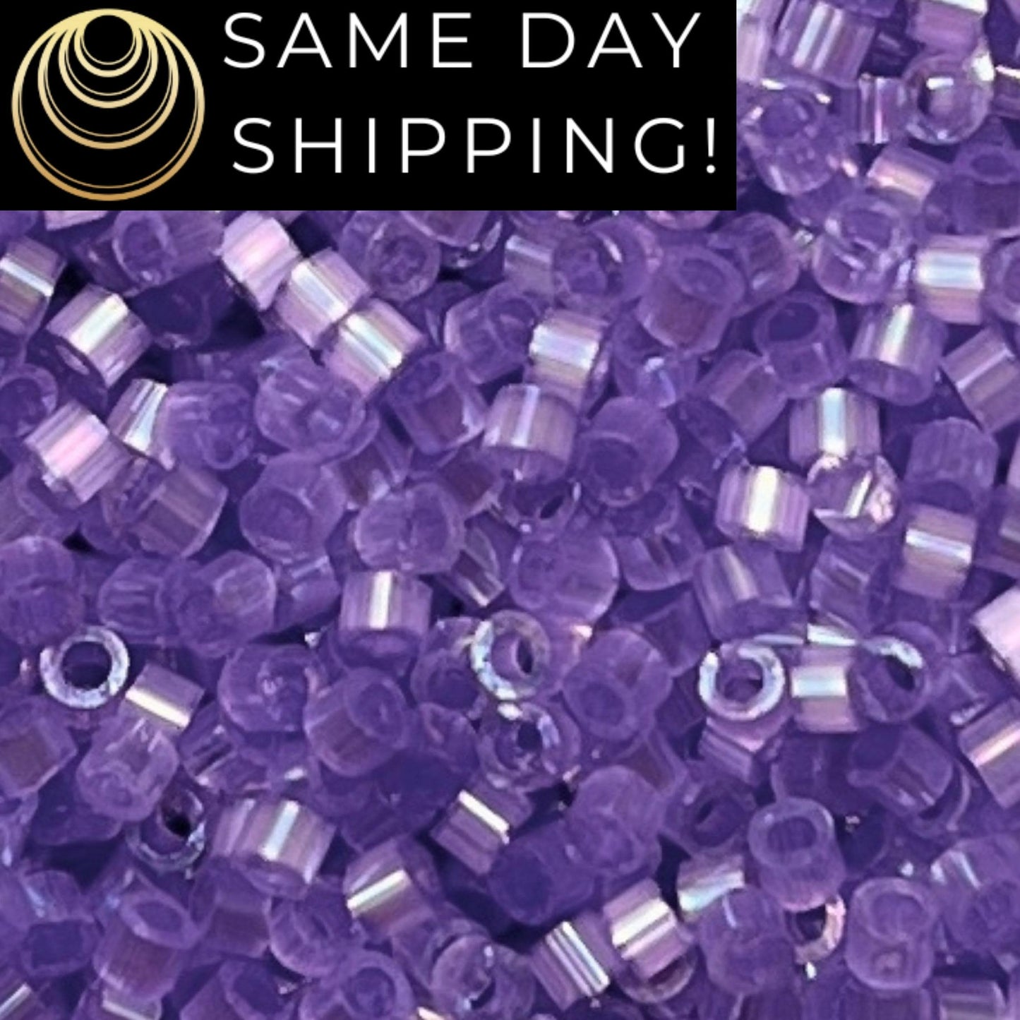 DB1868 (1 Gram -20 Grams) Miyuki Size 11/0 Delica Beads Silk Inside Dyed Lilac AB-Free Container! Same Day Shipping! DB-1868