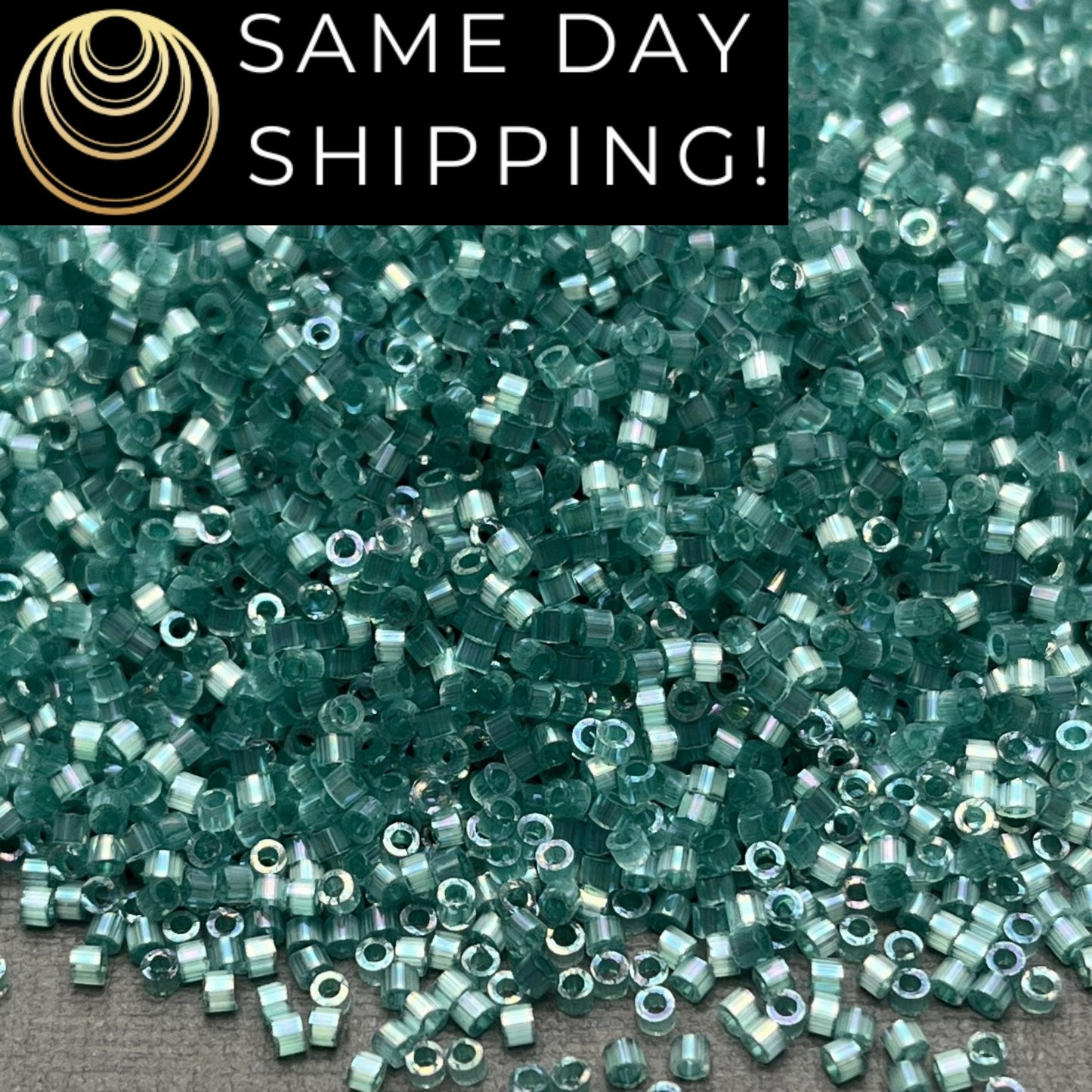 DB1870 (1 Gram -20 Grams) Miyuki Size 11/0 Delica Beads Silk Inside Dyed Emerald AB-Free Container! Same Day Shipping! DB-1870