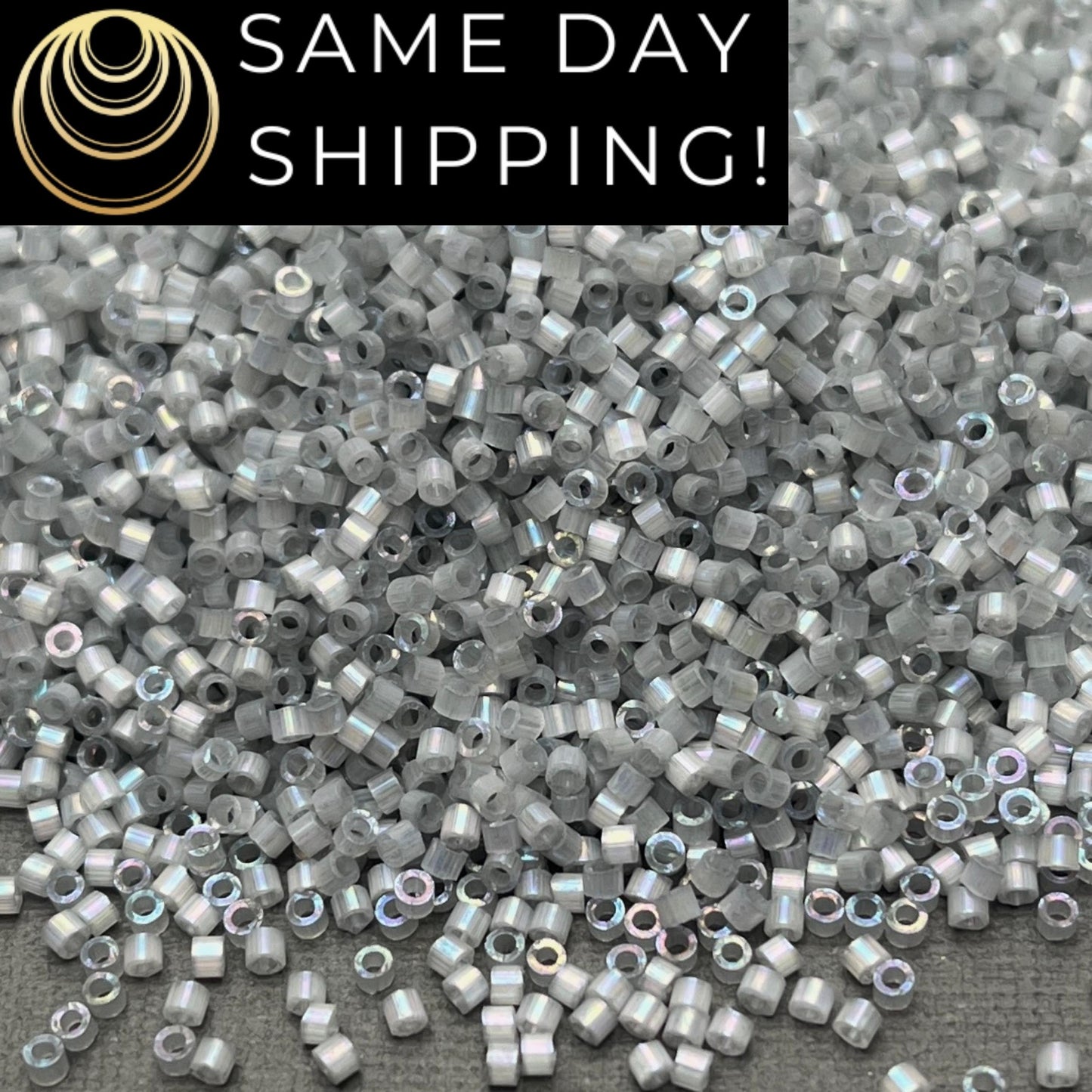 DB1871 (1 Gram -20 Grams) Miyuki Size 11/0 Delica Beads Silk Inside Dyed Smoke Gray AB-Free Container! Same Day Shipping!