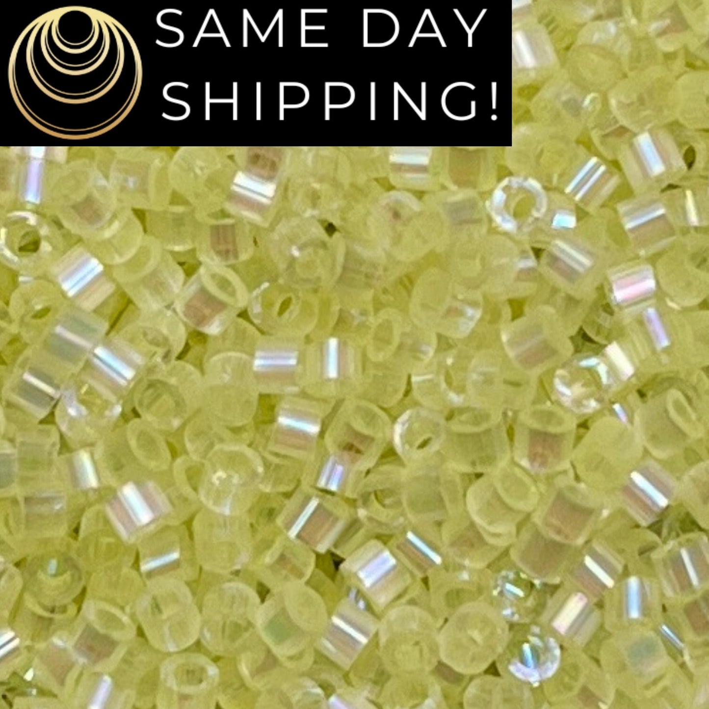 DB1873 (1 Gram -20 Grams) Miyuki Size 11/0 Delica Beads Silk Inside Dyed Citron AB-Free Container! Same Day Shipping! DB-1873