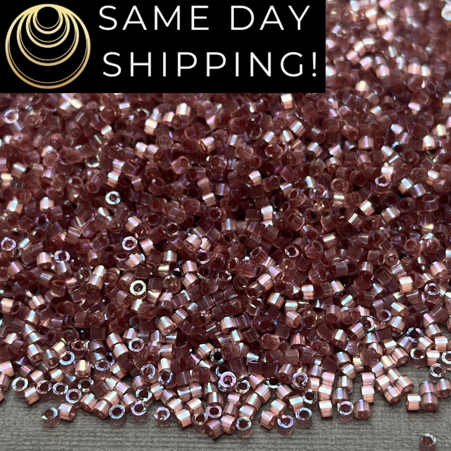 DB1878 (1 Gram -20 Grams) Miyuki Size 11/0 Delica Beads Silk Inside Dyed Rose Topaz AB-Free Container! Same Day Shipping! DB-1878