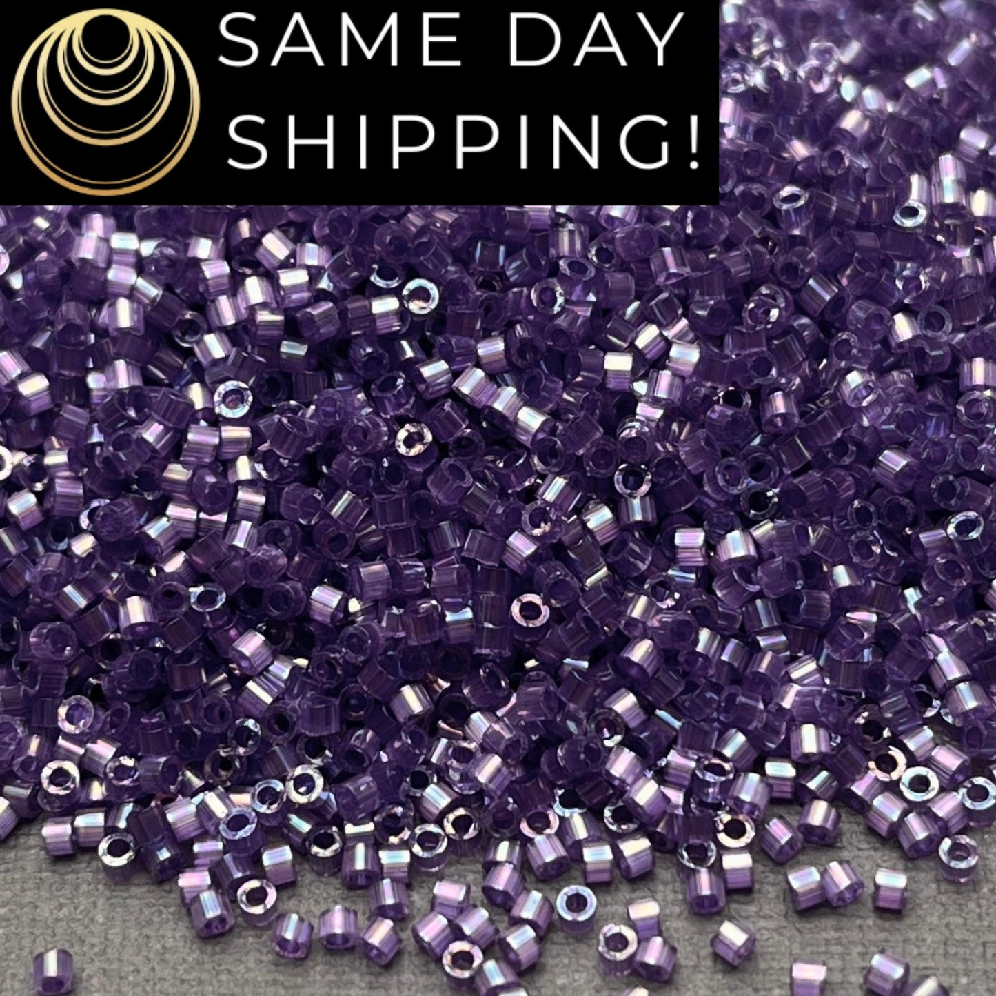 DB1881 (1 Gram -20 Grams) Miyuki Size 11/0 Delica Beads Silk Inside Dyed Dark Orchid AB-Free Container! Same Day Shipping! DB-1881 DB 1881