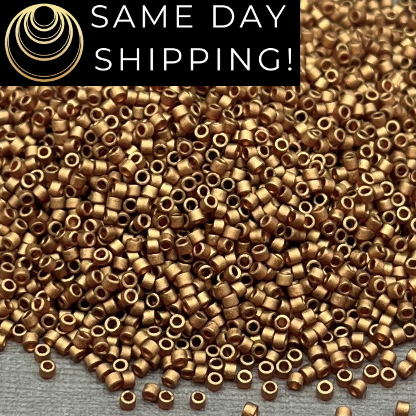 DB322L (1 gram-20 grams) Miyuki Size 11/0 Delica Beads Matte Light Bronze-Free Container! Same Day Shipping! DB0322L, DB-322L