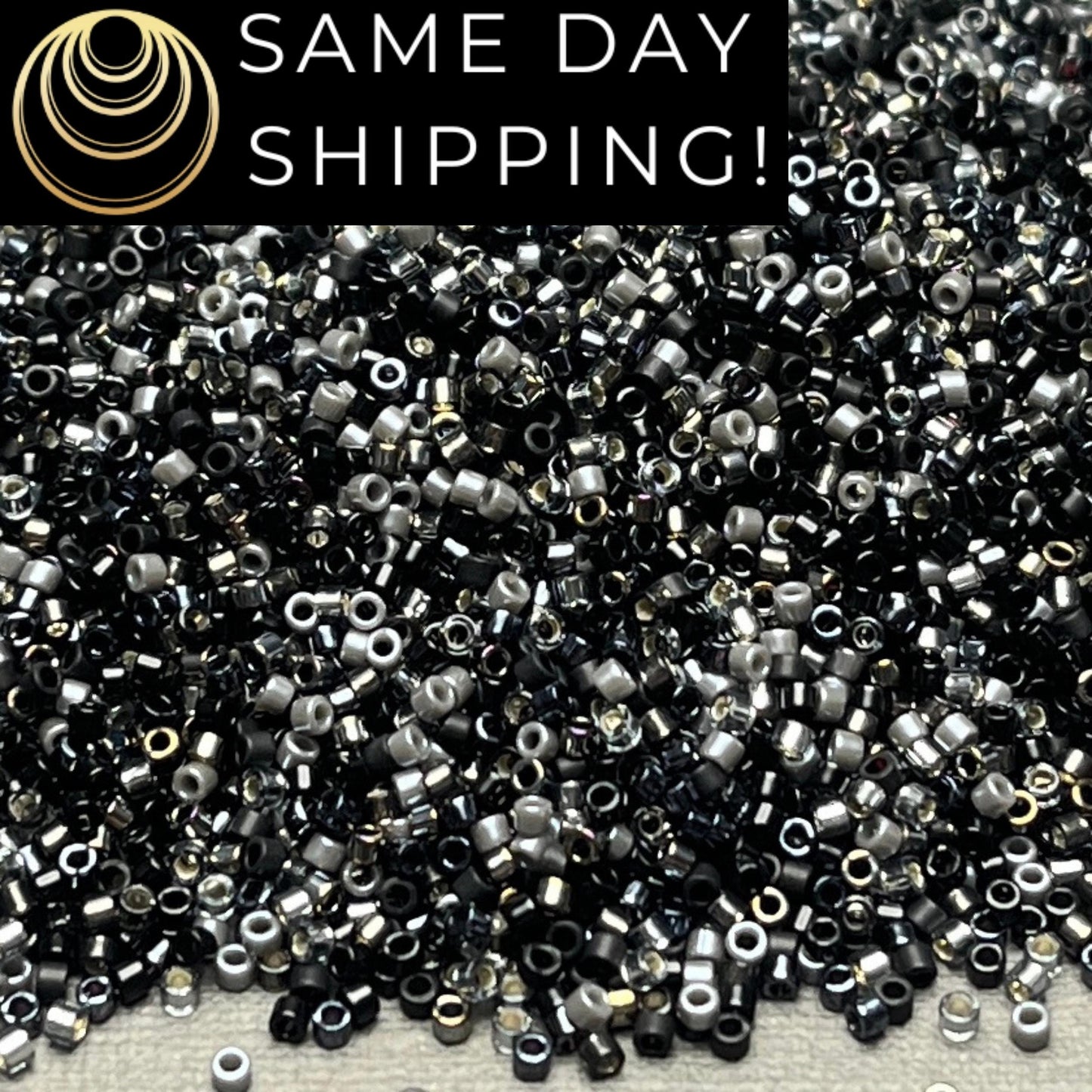 DBMIX9084 (1 gram-20 grams) Miyuki Size 11/0 Delica Beads Midnight Shine Mix-Free Container! Same Day Shipping!