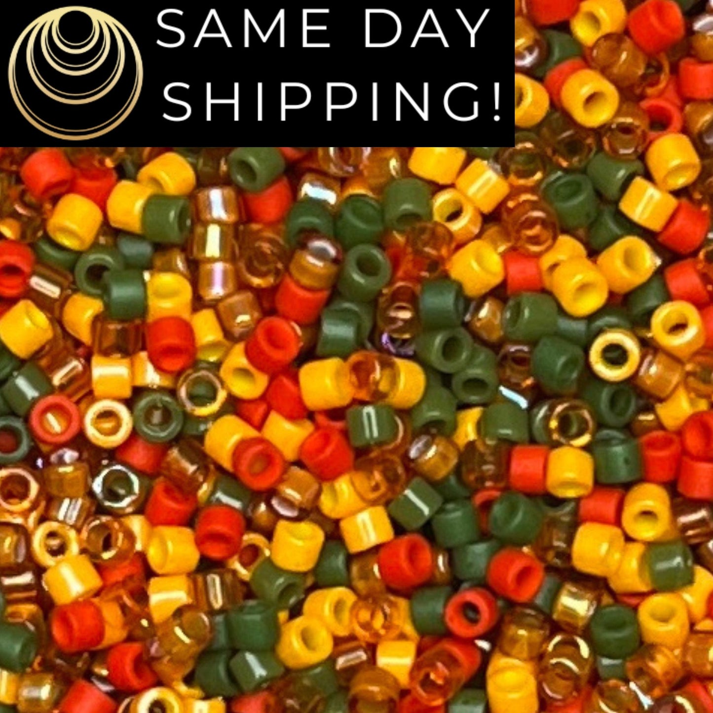 DBMIX9052 (1 gram-20 grams) Miyuki Size 11/0 Delica Beads Autumn Squash Mix-Free Container! Same Day Shipping!