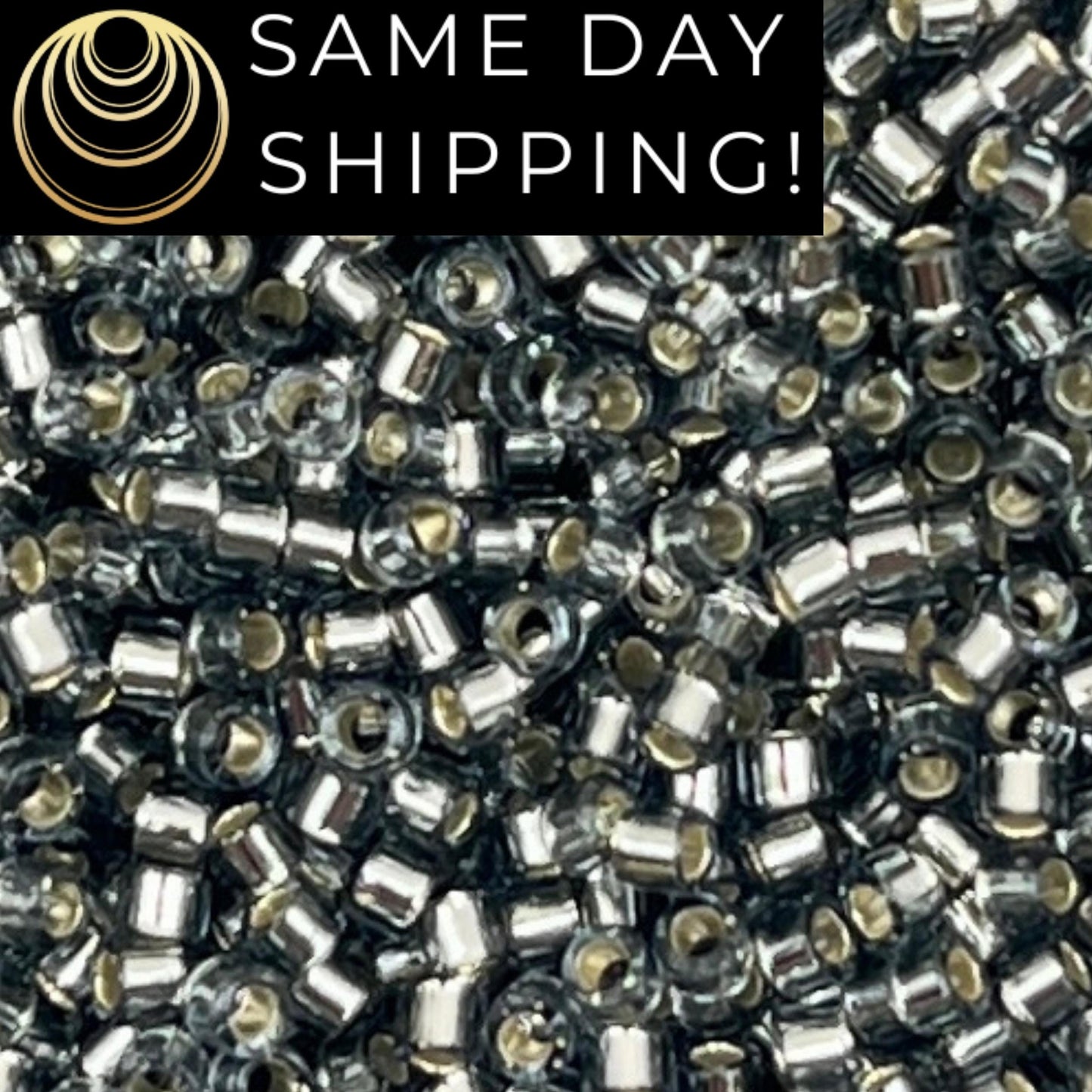 DB048 (1 gram-20 grams) Miyuki Size 11/0 Delica Beads Silver Lined Light Gray-Free Container! Same Day Shipping! DB0048, DB-48