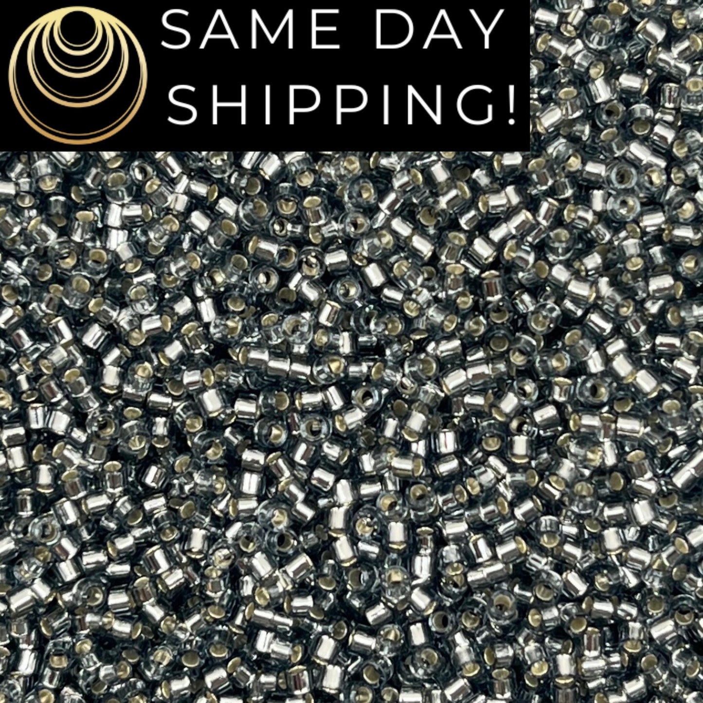 DB048 (1 gram-20 grams) Miyuki Size 11/0 Delica Beads Silver Lined Light Gray-Free Container! Same Day Shipping! DB0048, DB-48