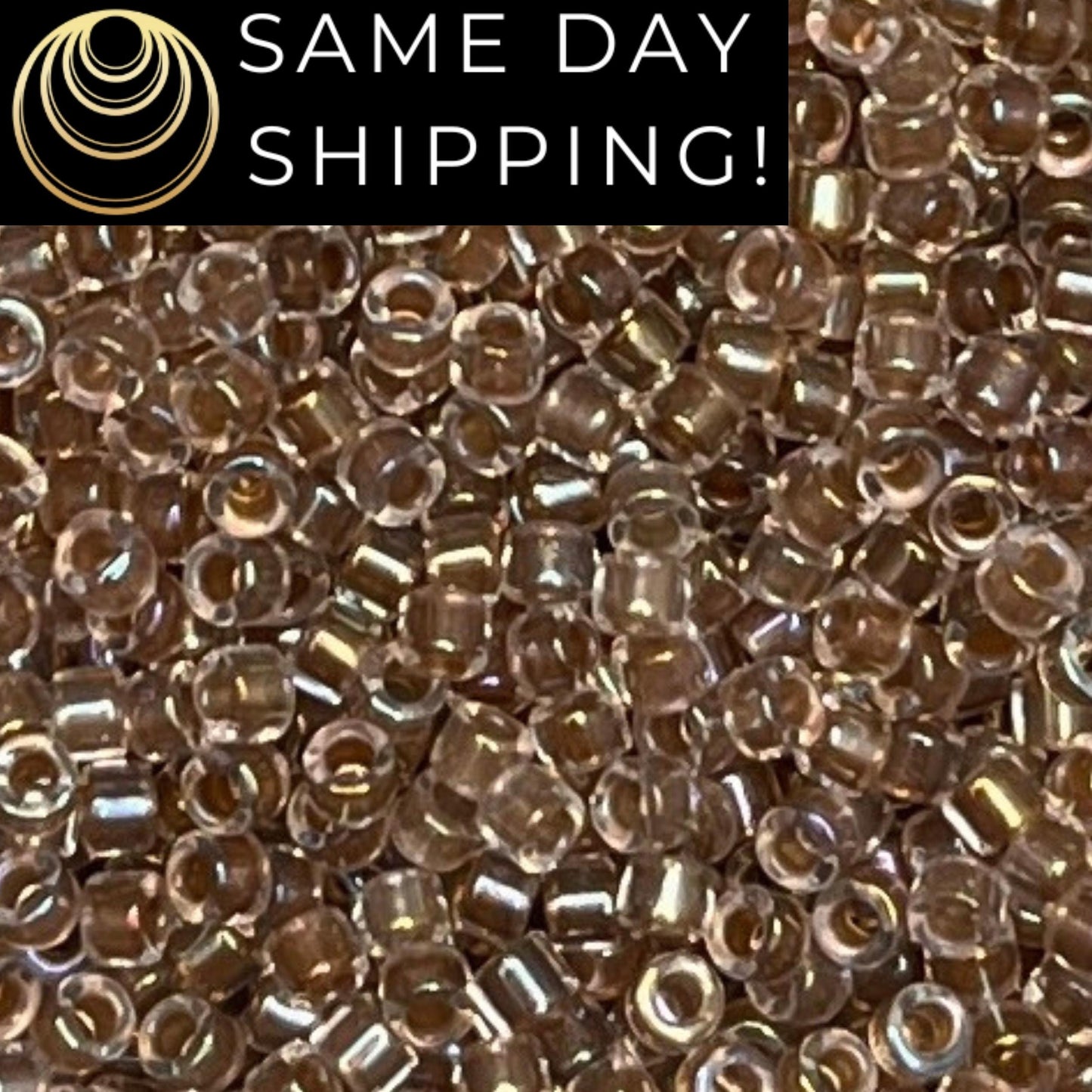 DB064 (1 gram-20 grams) Miyuki Size 11/0 Delica Beads Taupe Lined Crystal AB-Free Container! Same Day Shipping!