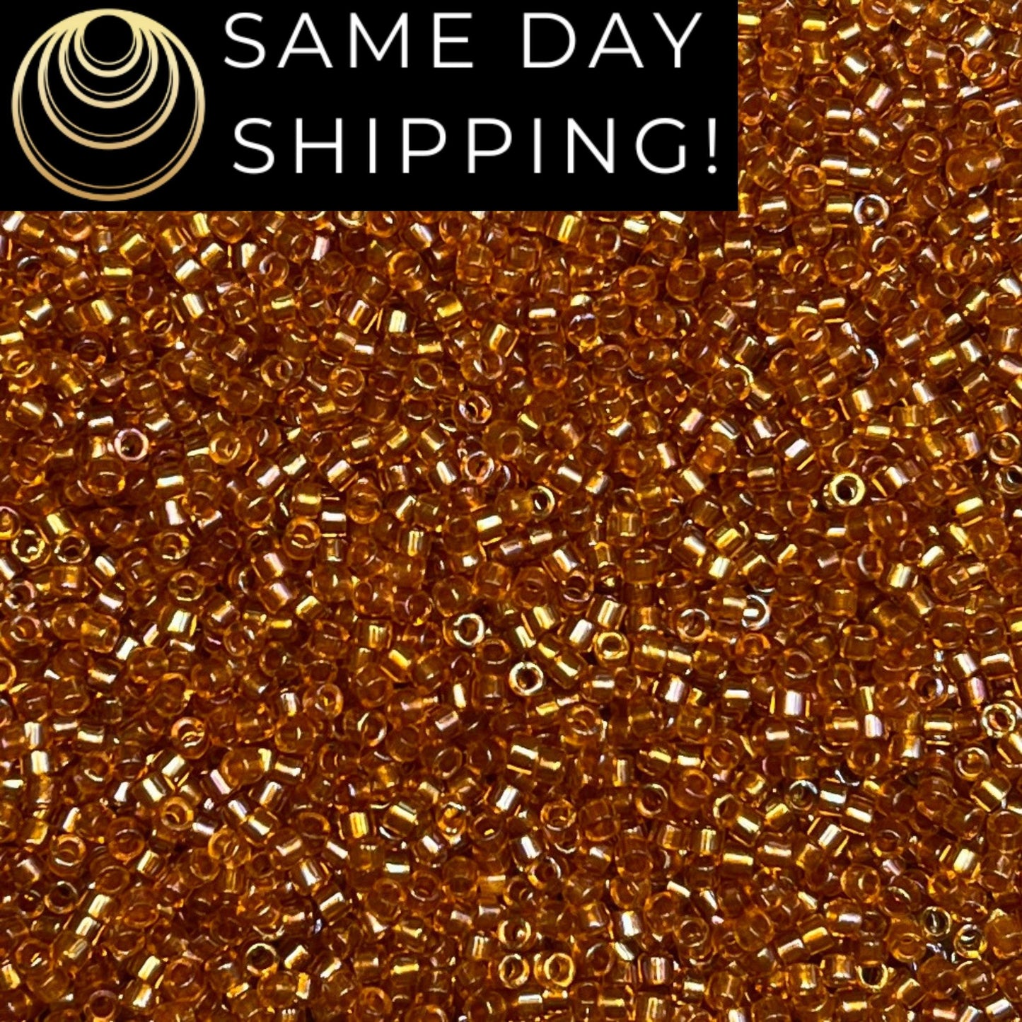 DB065 (1 gram-20 grams) Miyuki Size 11/0 Delica Beads Crystal Lined Topaz AB-Free Container! Same Day Shipping!