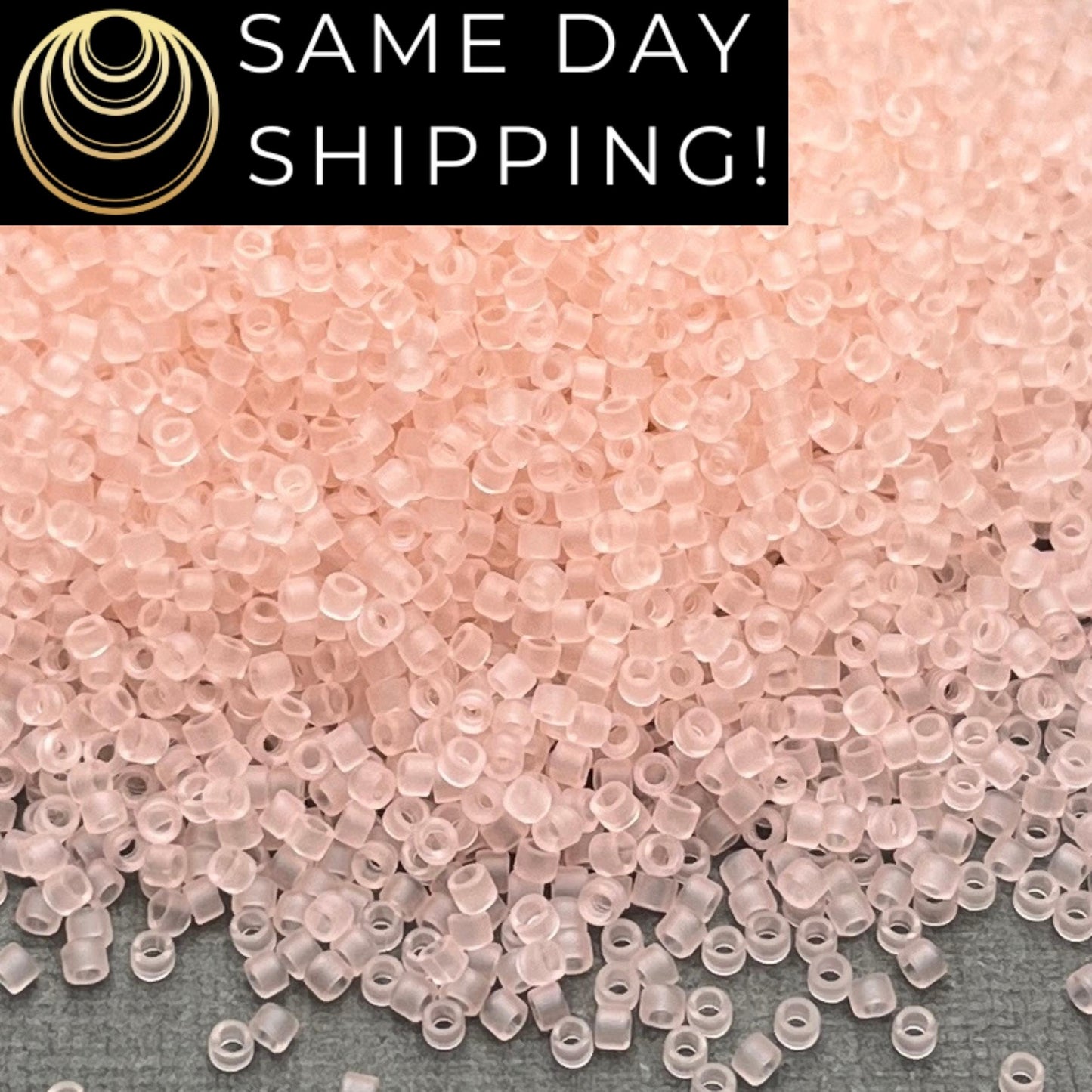 DB1263 (1 gram-20 grams) Miyuki Size 11/0 Delica Beads Matte Transparent Pink Mist-Free Container! Same Day Shipping!