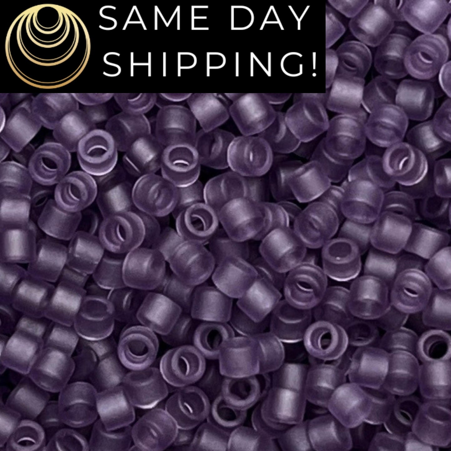 DB1265 (1 gram-20 grams) Miyuki Size 11/0 Delica Beads Matte Transparent Light Amethyst-Free Container! Same Day Shipping!