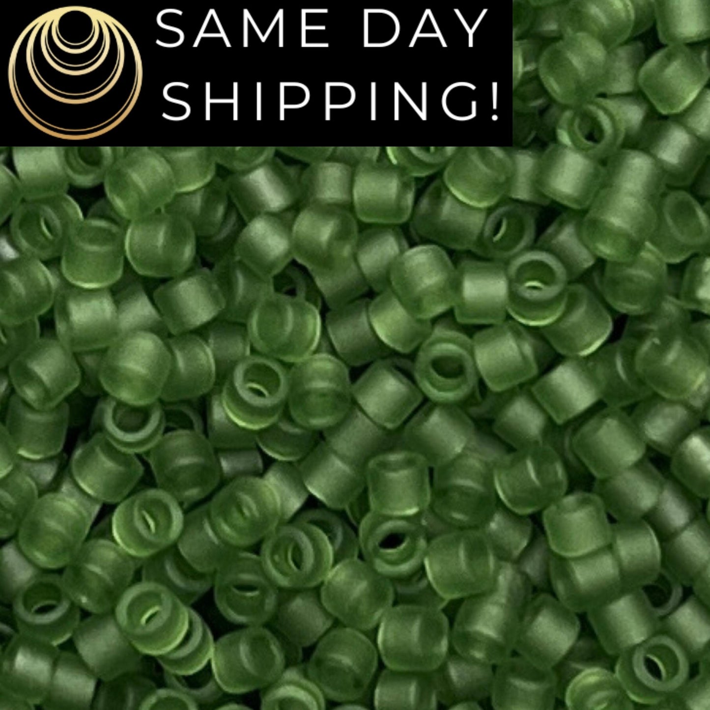 DB1267 (1 gram-20 grams) Miyuki Size 11/0 Delica Beads Matte Transparent Olive Green-Free Container! Same Day Shipping!