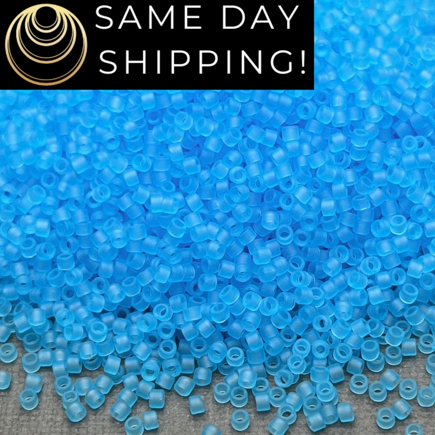 DB1269 (1 gram-20 grams) Miyuki Size 11/0 Delica Beads Matte Transparent Ocean Blue-Free Container! Same Day Shipping! See All Pictures!
