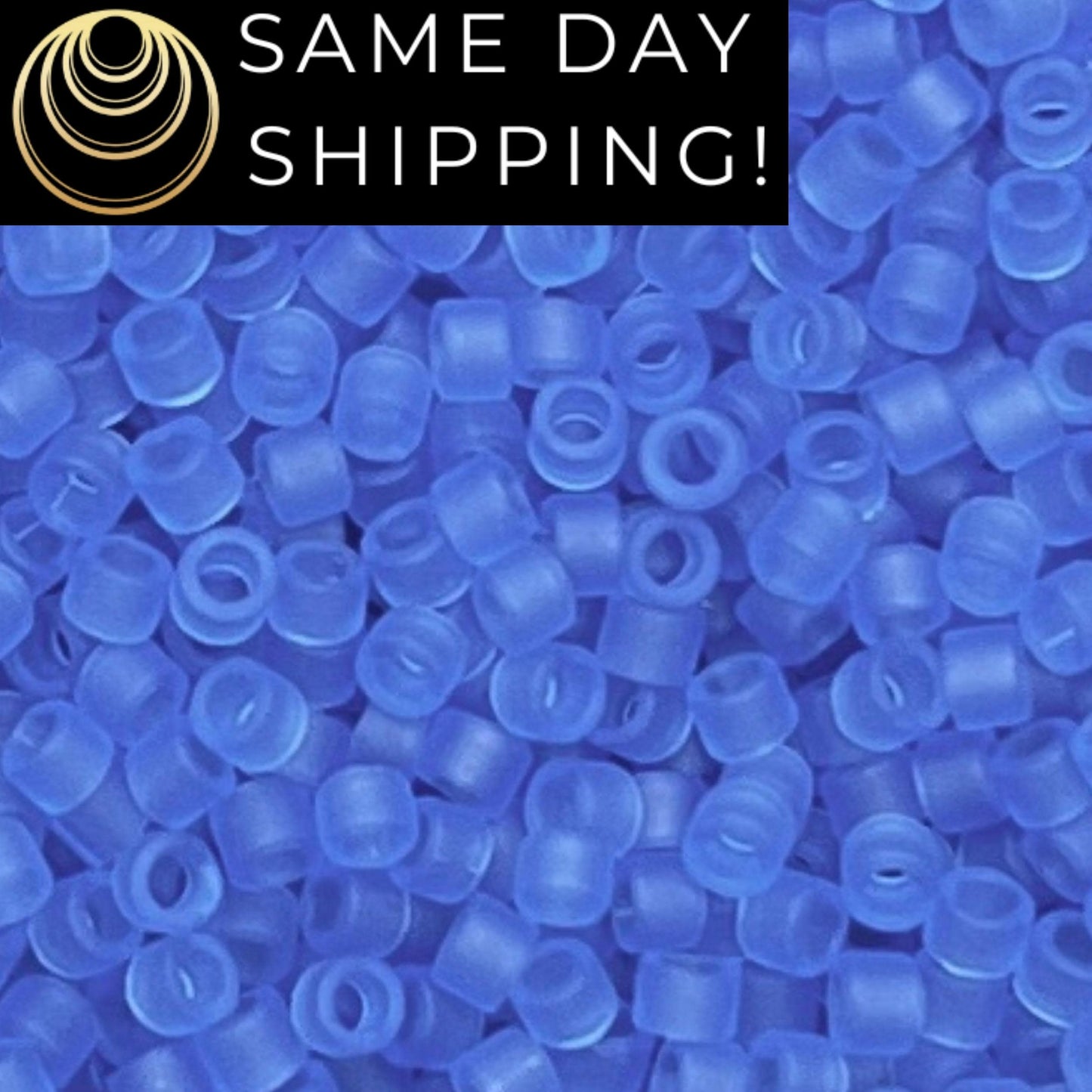 DB1270 (1 gram-20 grams) Miyuki Size 11/0 Delica Beads Matte Transparent Azure Blue-Free Container! Same Day Shipping!
